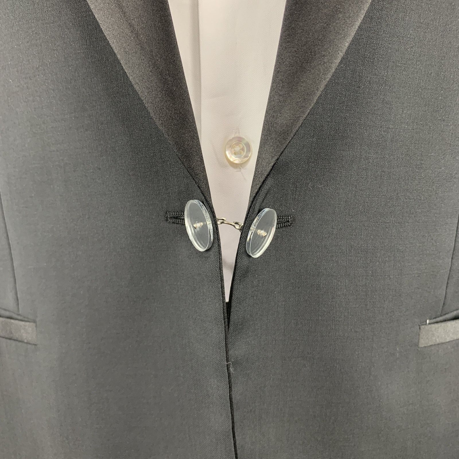 Viktor & Rolf VIKTOR & ROLF 40 Black Wool Satin Peak Lapel Tuxedo Jacket Size 40R - 4 Thumbnail