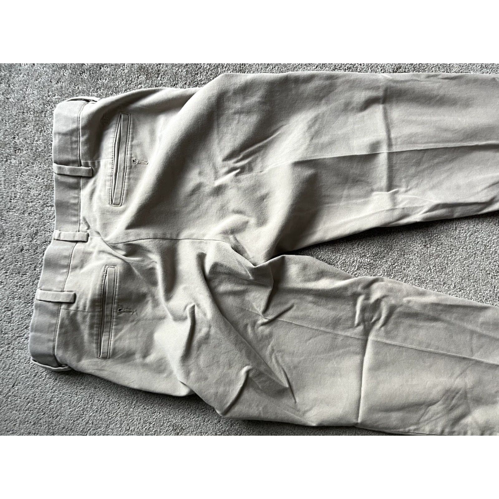 Dockers DOCKERS Chino Pants 36x31 Beige Solid Flat Front Straight Fit Mens Classic Size US 36 / EU 52 - 4 Thumbnail
