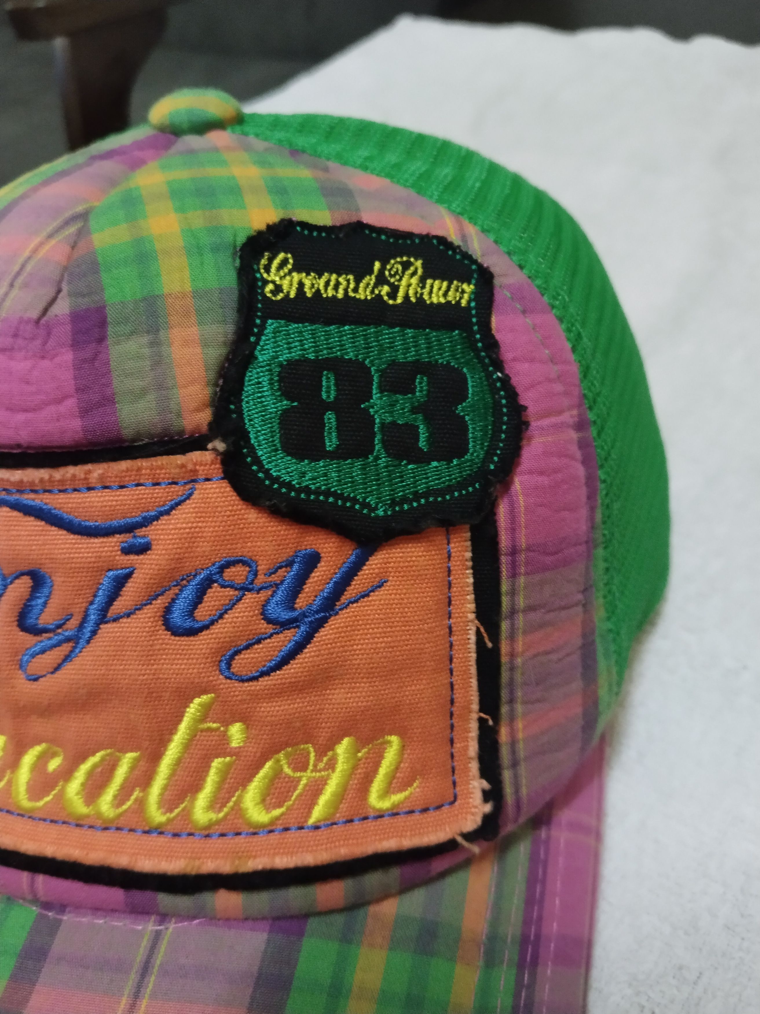 Japanese Brand ENJOY VACATION DISTRESSED TRUCKER HAT Size ONE SIZE - 4 Thumbnail