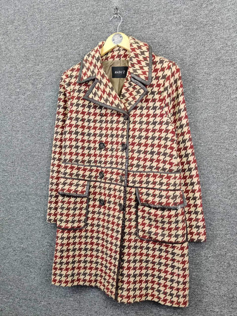 Japanese Brand Vintage Mady ll Houndstooth Long Coat Jacket Nice Design Size US M / EU 48-50 / 2 - 2 Thumbnail