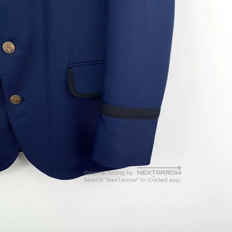 Gucci Gucci Dark blue logo anchor metal buckle lapel long-sleeve Size 48R - 4 Thumbnail
