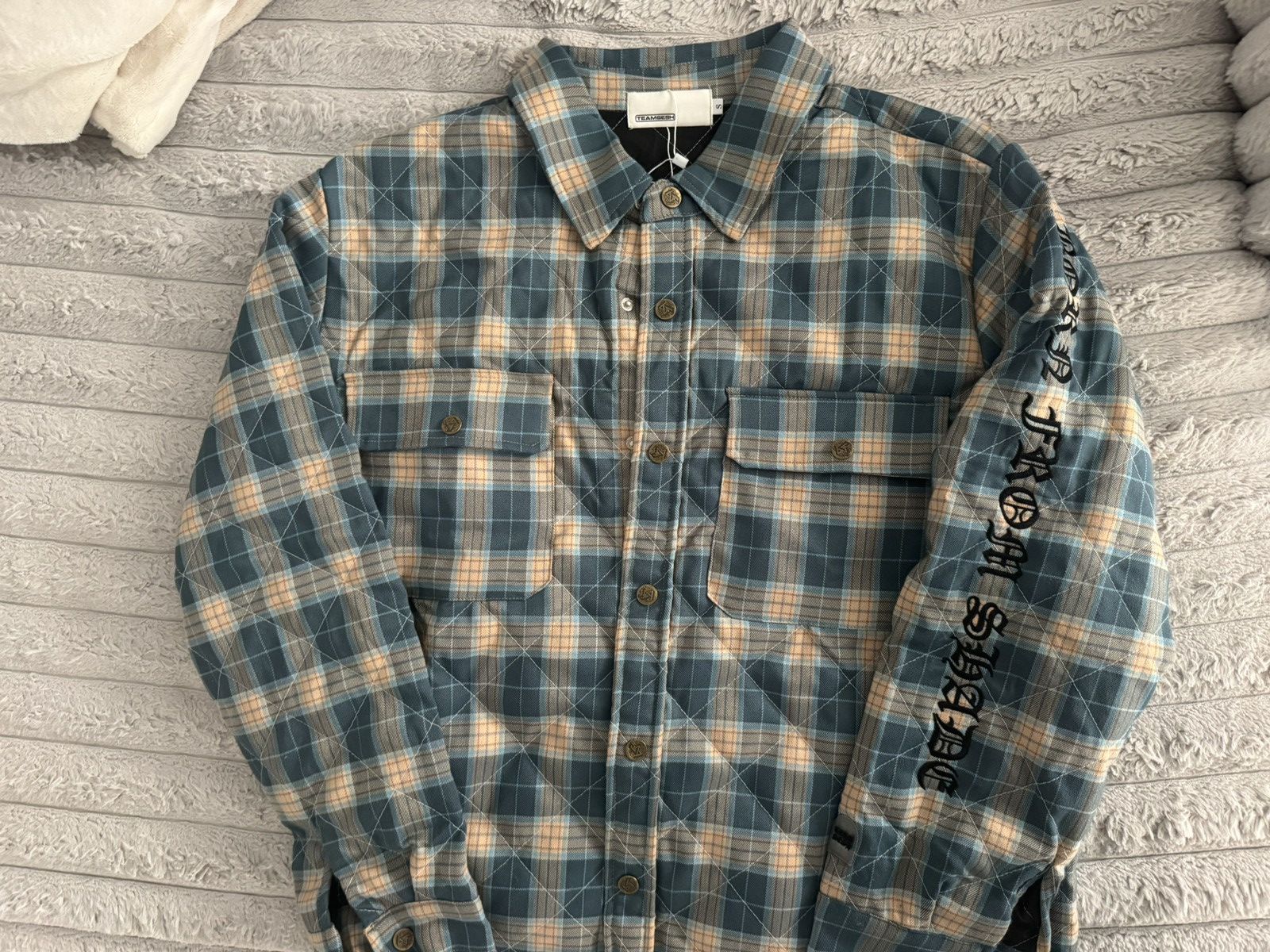 TeamSESH TeamSESH BONES BORNFROMSHADE QUILTED FLANNEL jacket blue Size US S / EU 44-46 / 1 - 17 Thumbnail