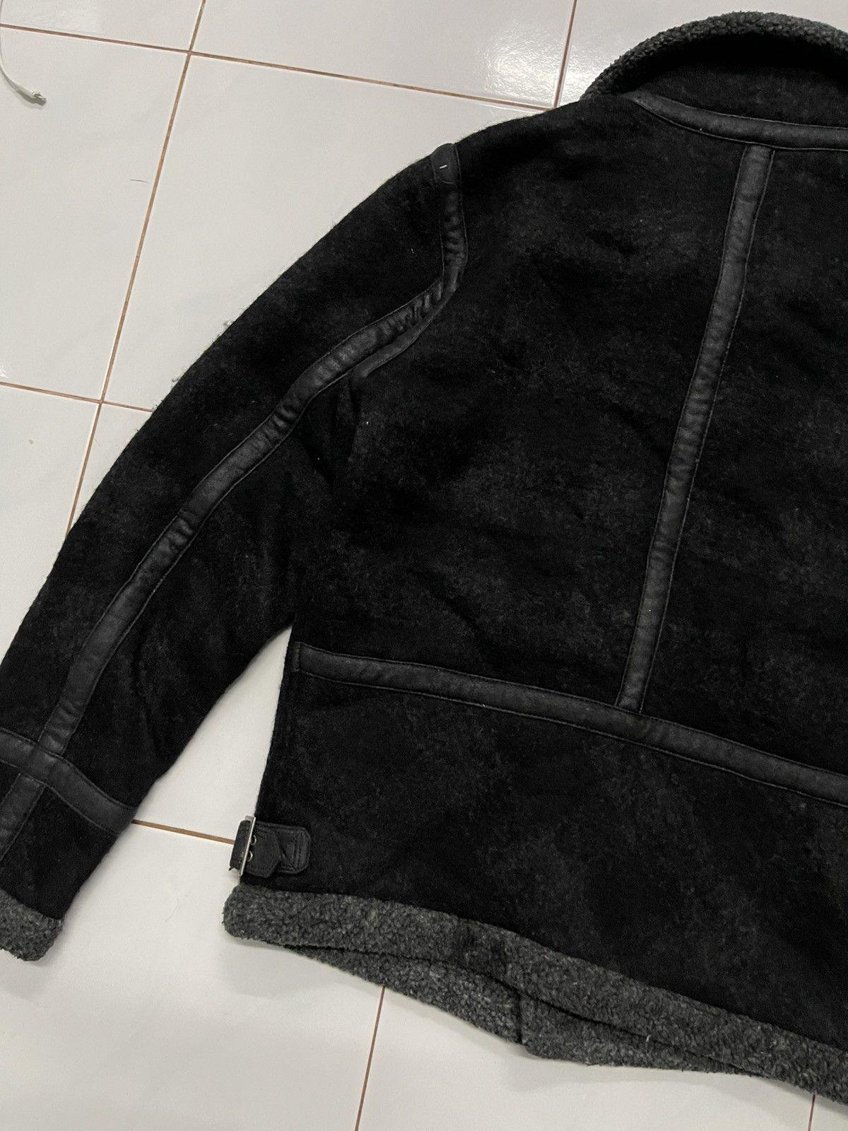 Diesel × Diesel Black Gold × Le Grande Bleu (L.G.B.) 2000s DIESEL TYPE N.78 WOOL FAUX FUR STRIPE SHERPA JACKET Size US M / EU 48-50 / 2 - 24 Thumbnail
