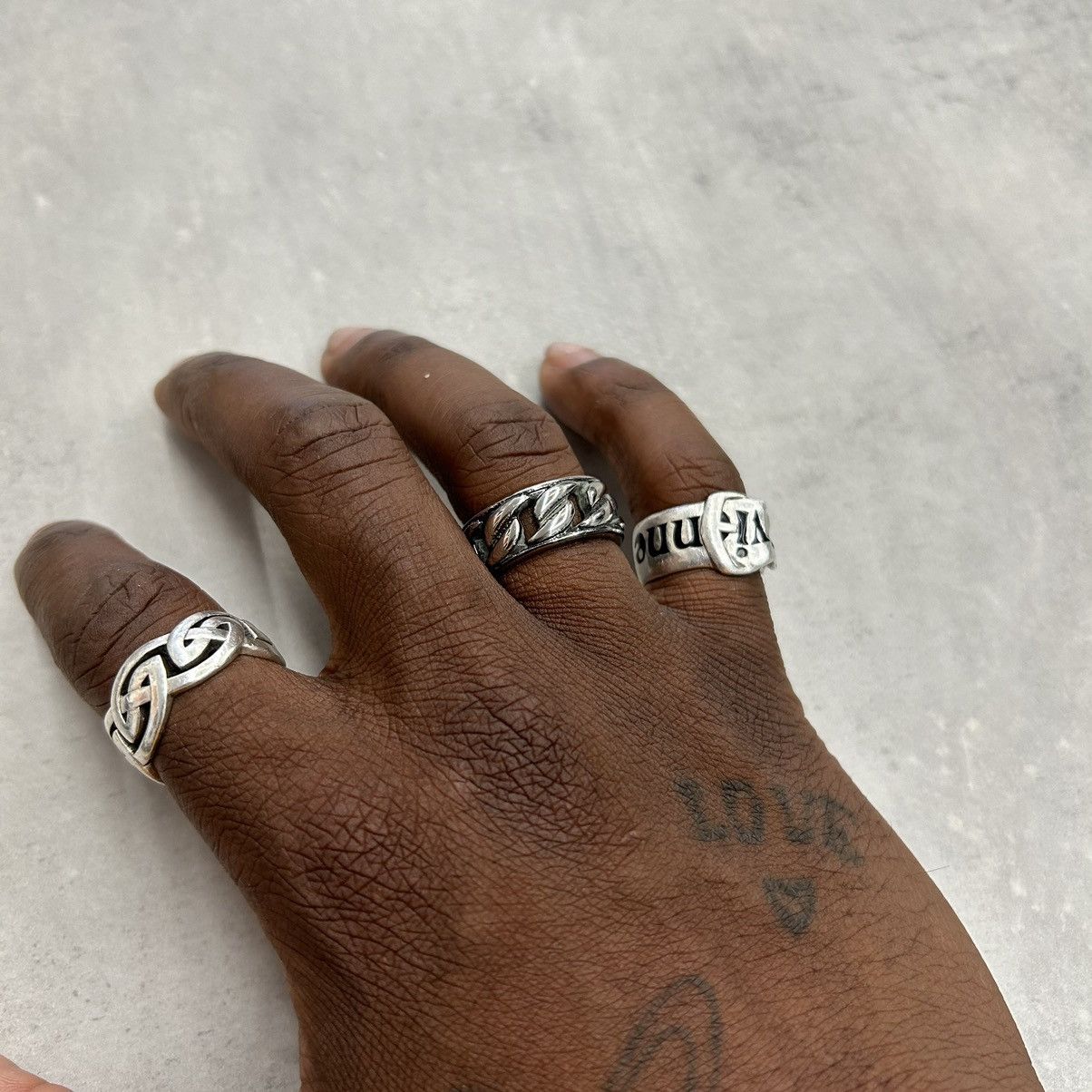 Japanese Brand × Vintage Vintage 90s Y2K style Cuban link grunge hiphop silver ring Size ONE SIZE - 4 Thumbnail