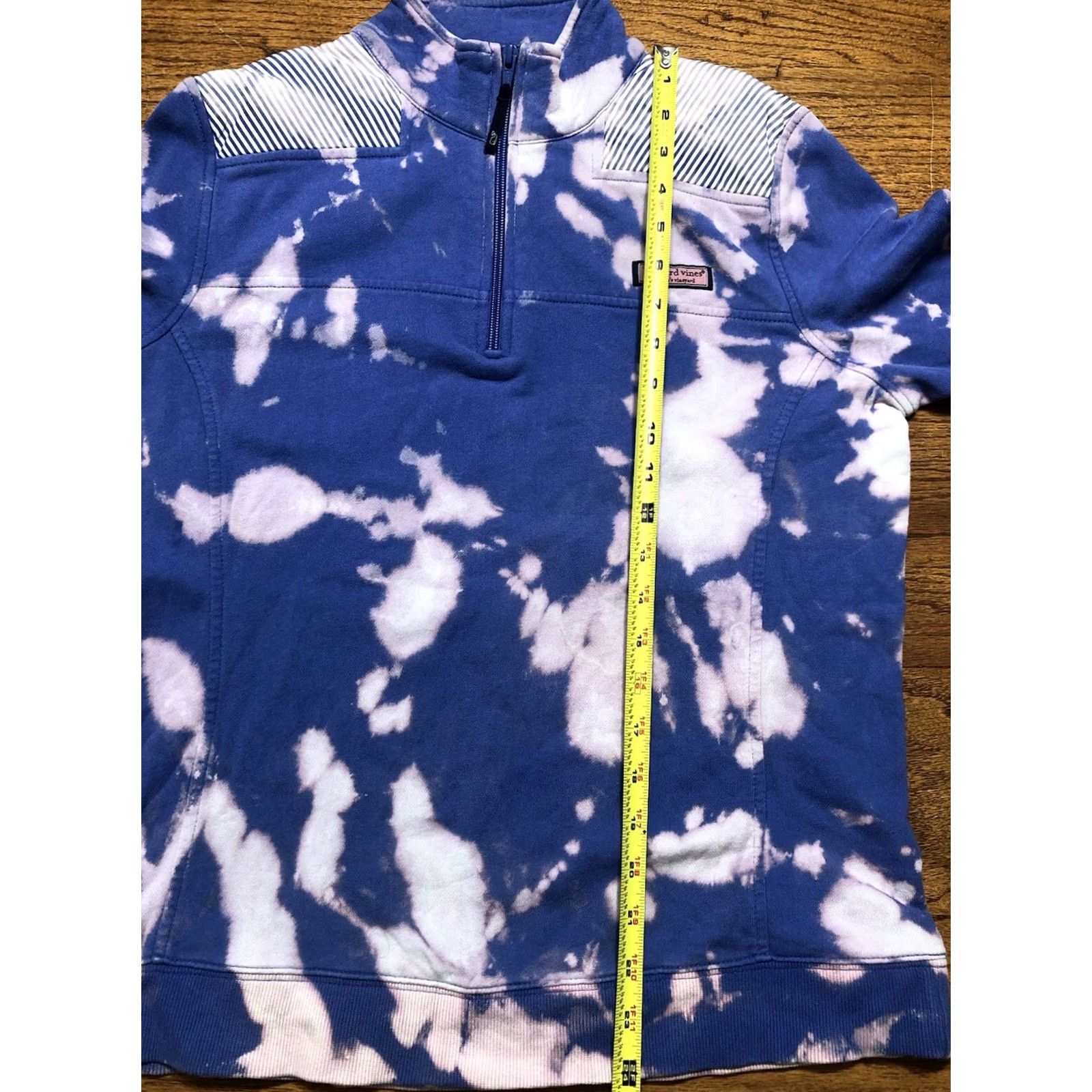 Vineyard Vines Vineyard Vines Womens Medium Tie Dye Sweatshirt Blue 1/4 Zip L/S Casual Pullover Preppy Whale Classic Size M / US 6-8 / IT 42-44 - 5 Thumbnail