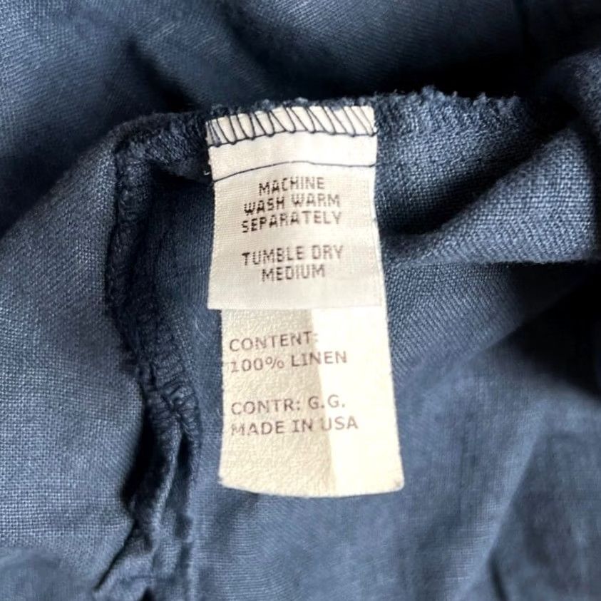 Vintage VINTAGE Cut Loose 100% Linen Boxy Lagenlook Dress Tunic 3/4 Sleeves Blue Women’s Size S Women Shirt Size S / US 4 / IT 40 - 3 Thumbnail