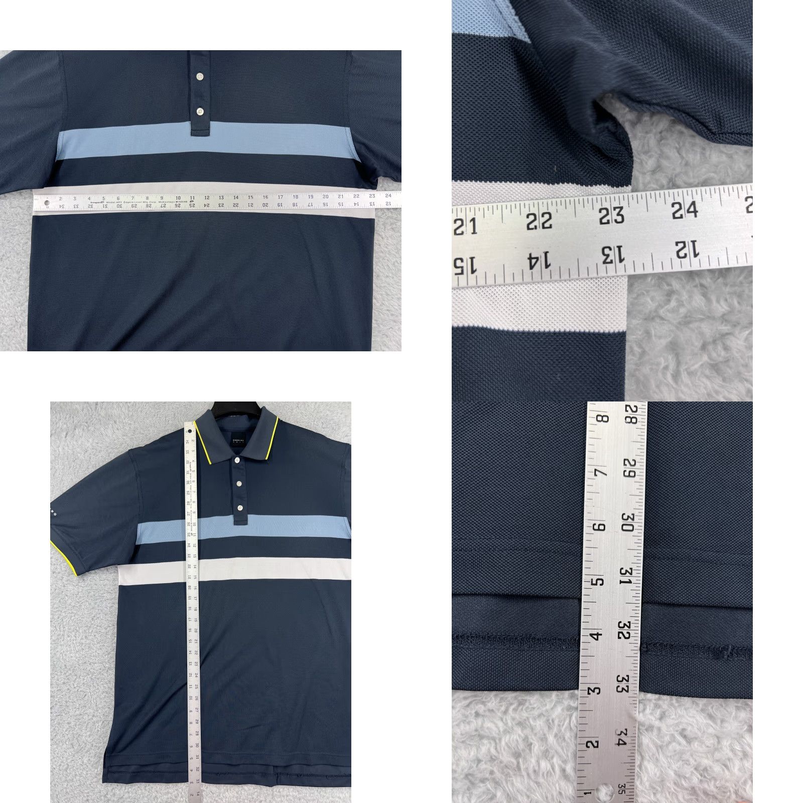 Vintage Dunning Polo Shirt Mens XL Striped Blue Lightweight Golf Volleyball Outdoor Sports Shirt Size US XL / EU 56 / 4 - 9 Thumbnail