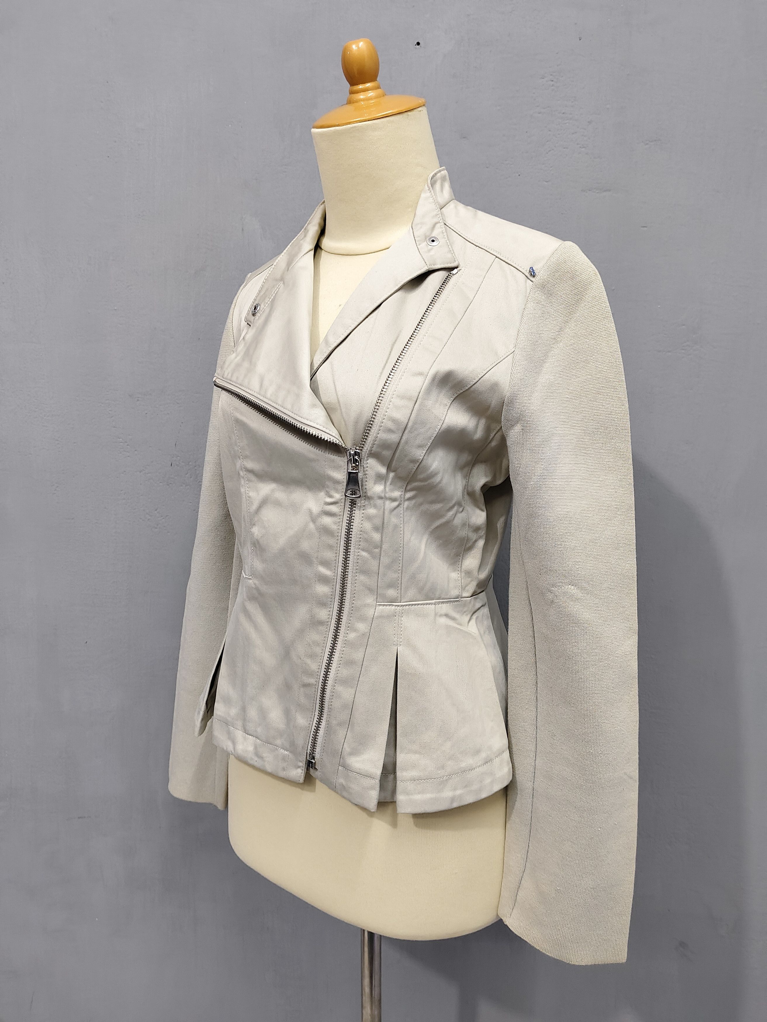 Max Mara 00s Sport Maxcode- Hybrid Asymmetric Zip Fitted Moto Jacket Size M / US 6-8 / IT 42-44 - 3 Thumbnail