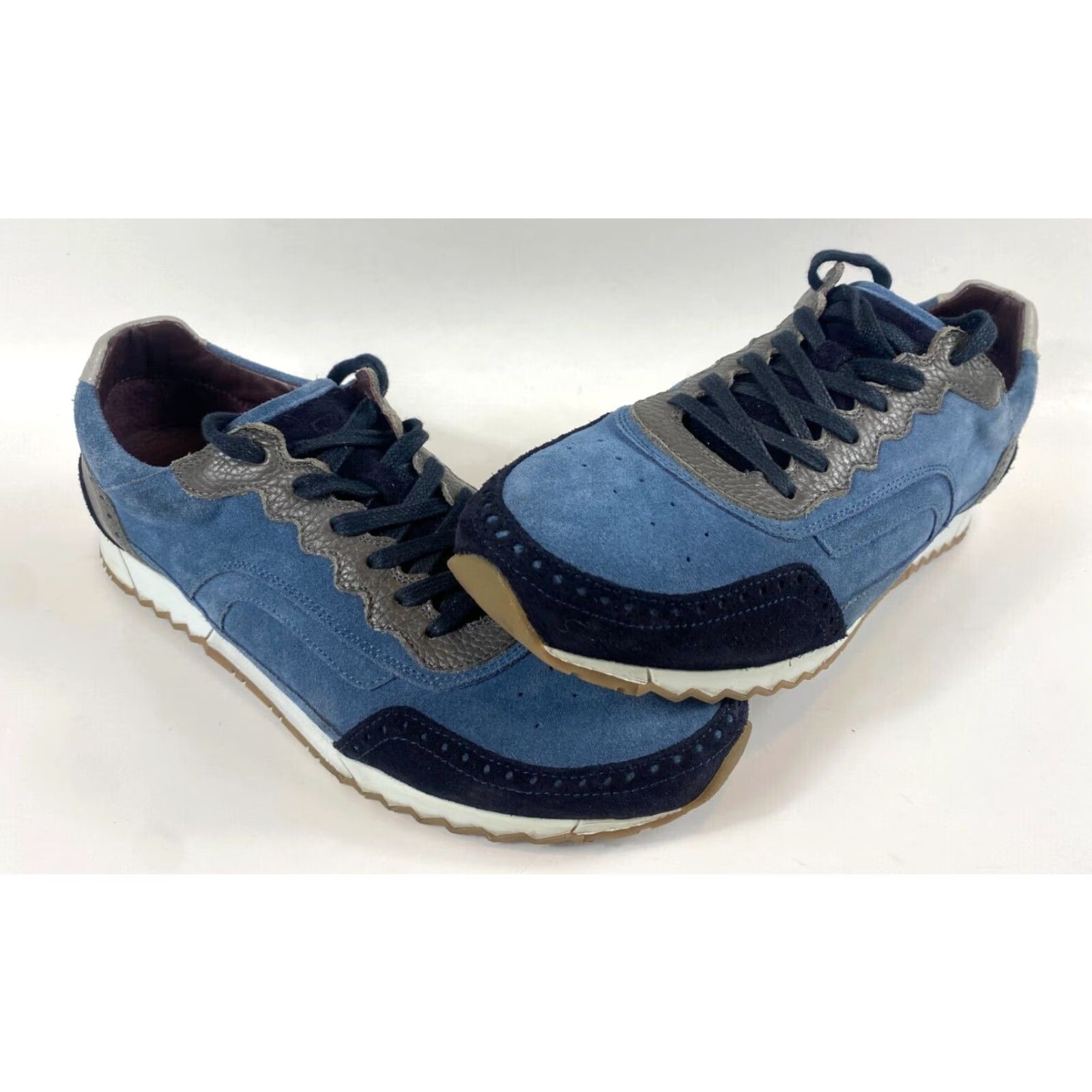 Noah Noah Waxman Men’s Greenwich Navy Low-Top Suede Sneakers 9.5 Navy Sneakers Mens Size 9.5 Suede Leather Pebbled Rubber Sole Casual Shoes Size US 10 / EU 43 - 4 Thumbnail