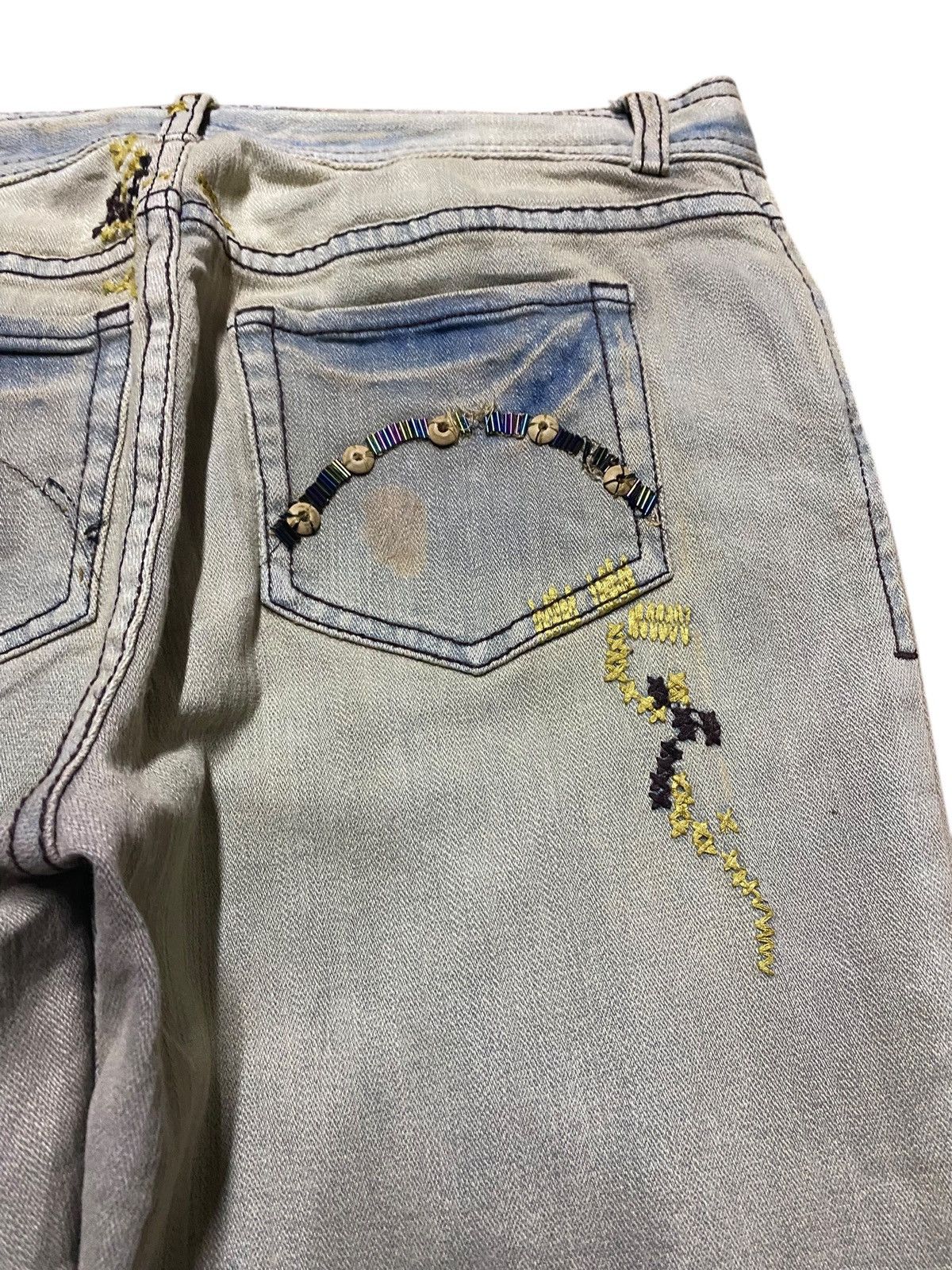 Japan Blue Vintage Max Blue Nice Wash Custom Embroidery Flare Jeans Size US 28 / EU 44 - 10 Thumbnail