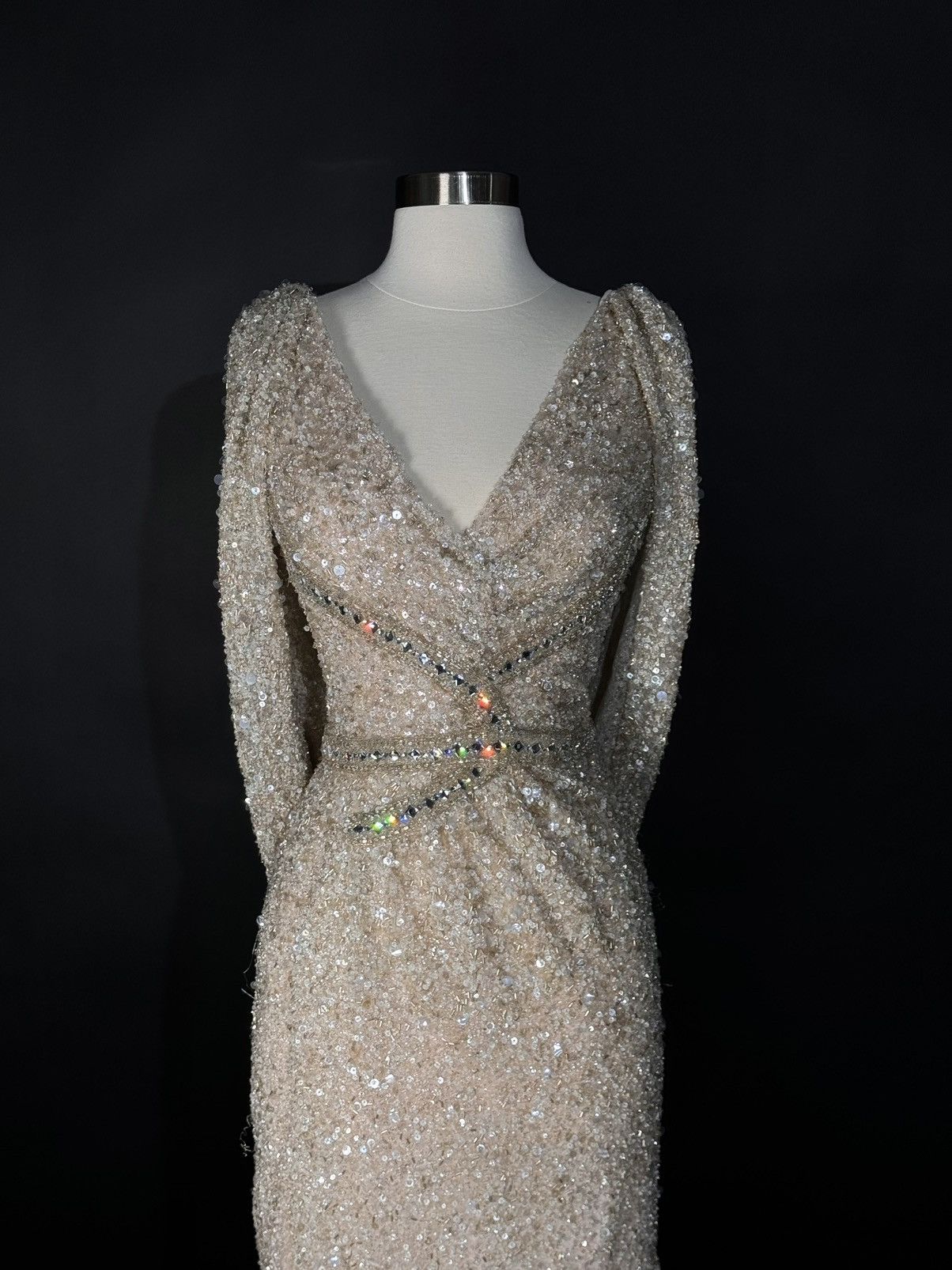 Other Brand New US 8 TONY WARD Fully Beaded with Sequins Gown Size M / US 6-8 / IT 42-44 - 3 Thumbnail