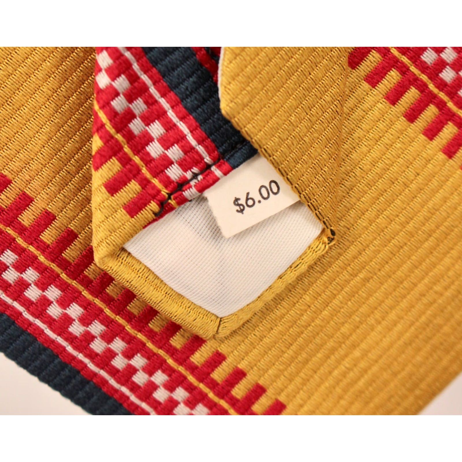 Vintage VTG Qiana 70s Tie Neck Tie Men's NOS Yellow Red Striped Wide 4.5" 53" Nylon Necktie Size ONE SIZE - 6 Thumbnail