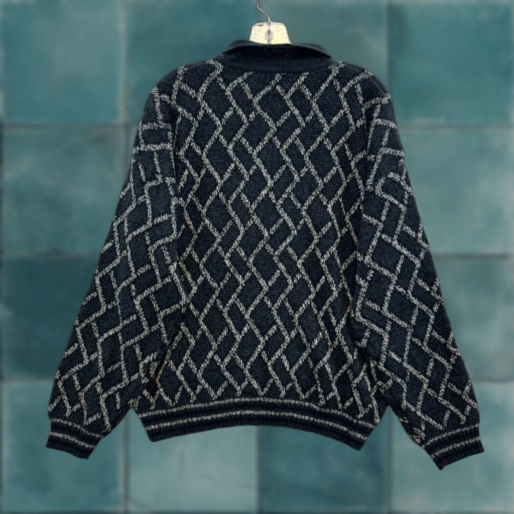 Bugle Boy VINTAGE Bugle Boy Sweater L Mens Geometric 80s 90s Gray Cosby Fresh Prince Grandpa Size US L / EU 52-54 / 3 - 1 Thumbnail
