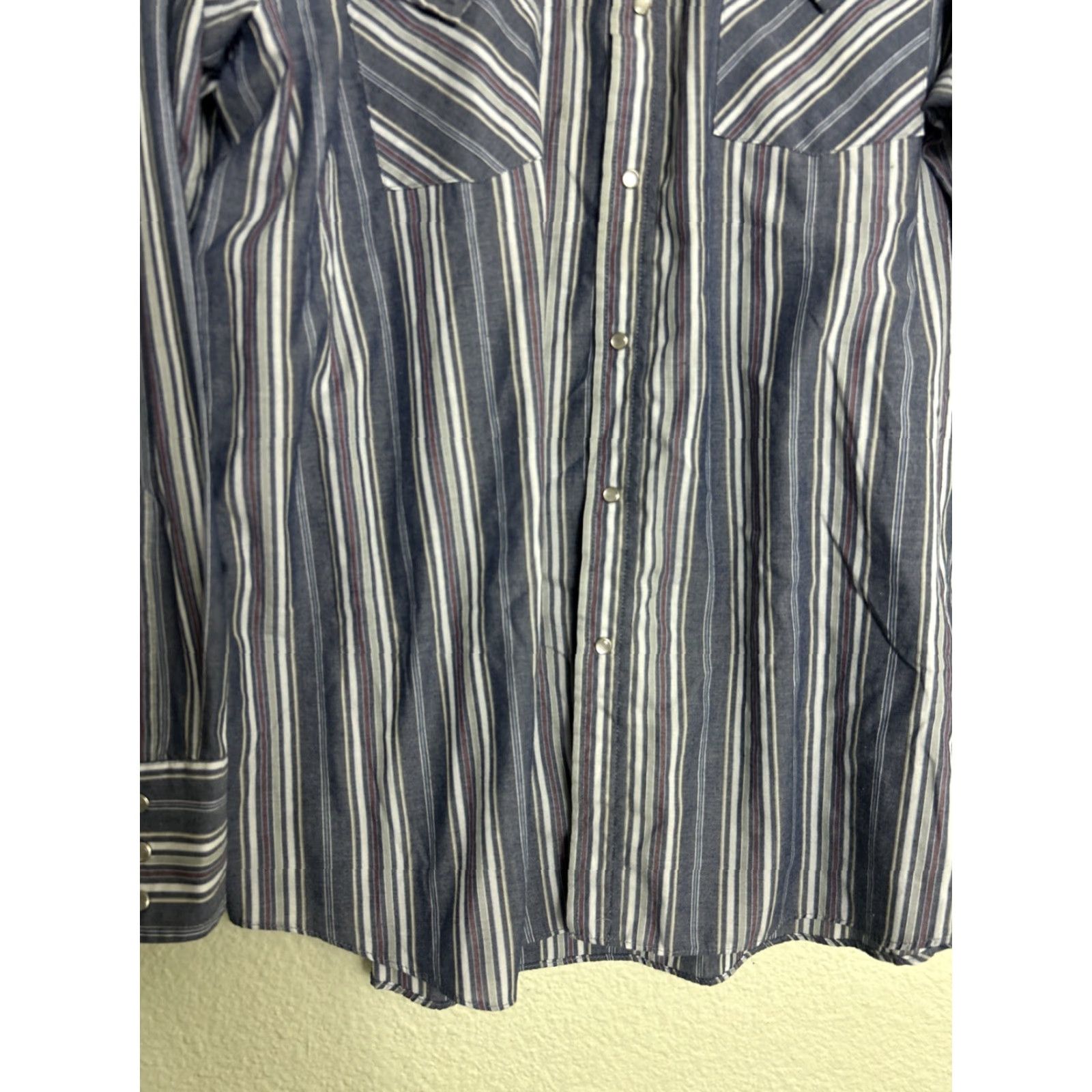 Vintage VINTAGE Ely Cattleman Shirt Long Sleeve Blue Stripe XL Cotton Pearl Snap Mens Size US XL / EU 56 / 4 - 5 Thumbnail