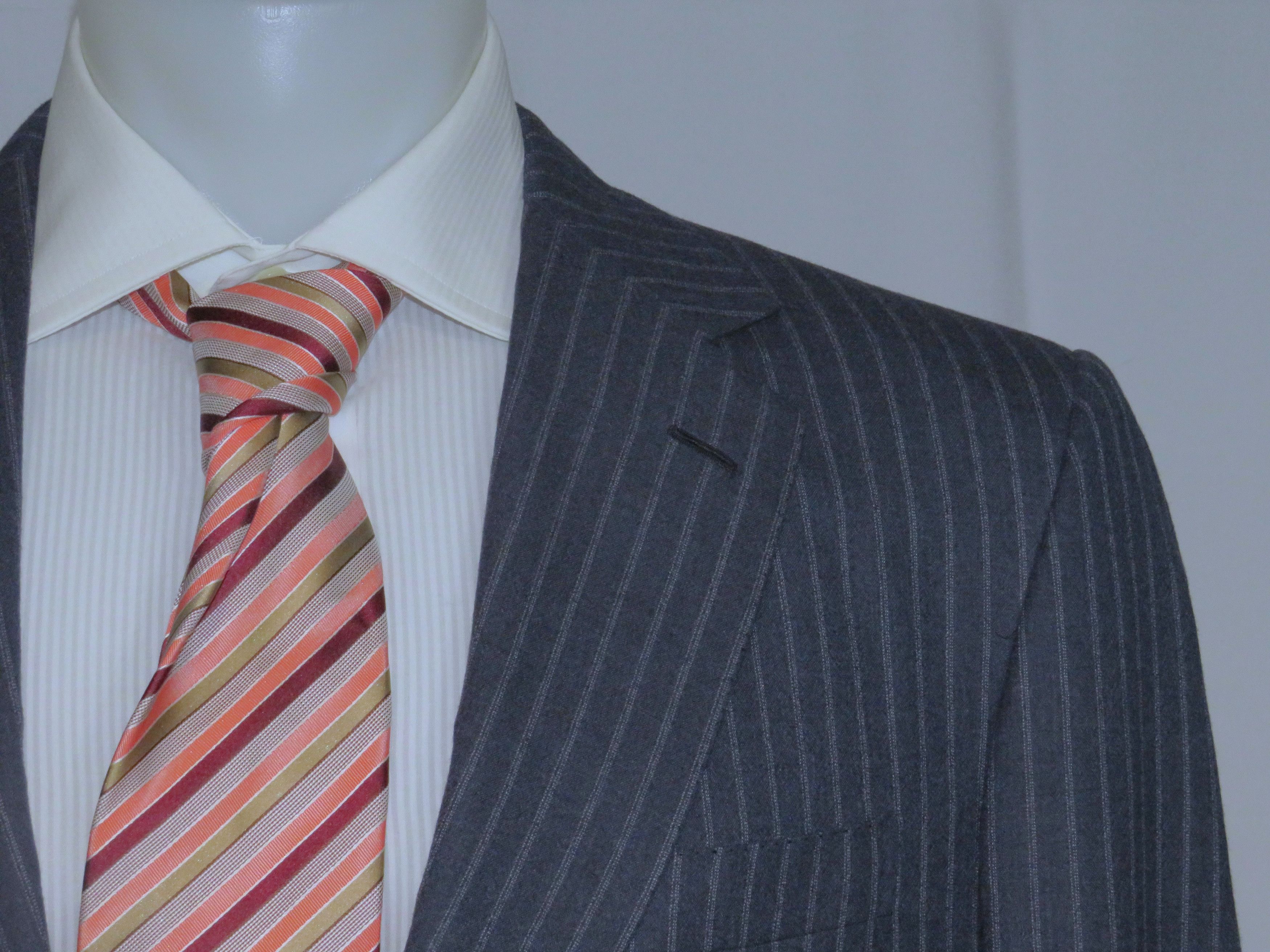 Brioni Nomentano Super 160 Custom Made Blue Striped Suit 42L NWT Size 42L - 7 Thumbnail