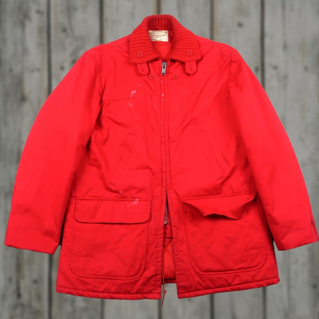 Sears VINTAGE Sears Ted Williams Hunting Jacket Insulated Red 42 Size Mens Quilted Cotton Mid-Length Bib Zipper Size US XS / EU 42 / 0 - 1 Thumbnail