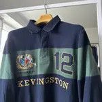 Japanese Brand KEVINGSTON Rugby Academy 12 Big Logo Rugby Polo T Shirt Size US XL / EU 56 / 4 - 5 Thumbnail