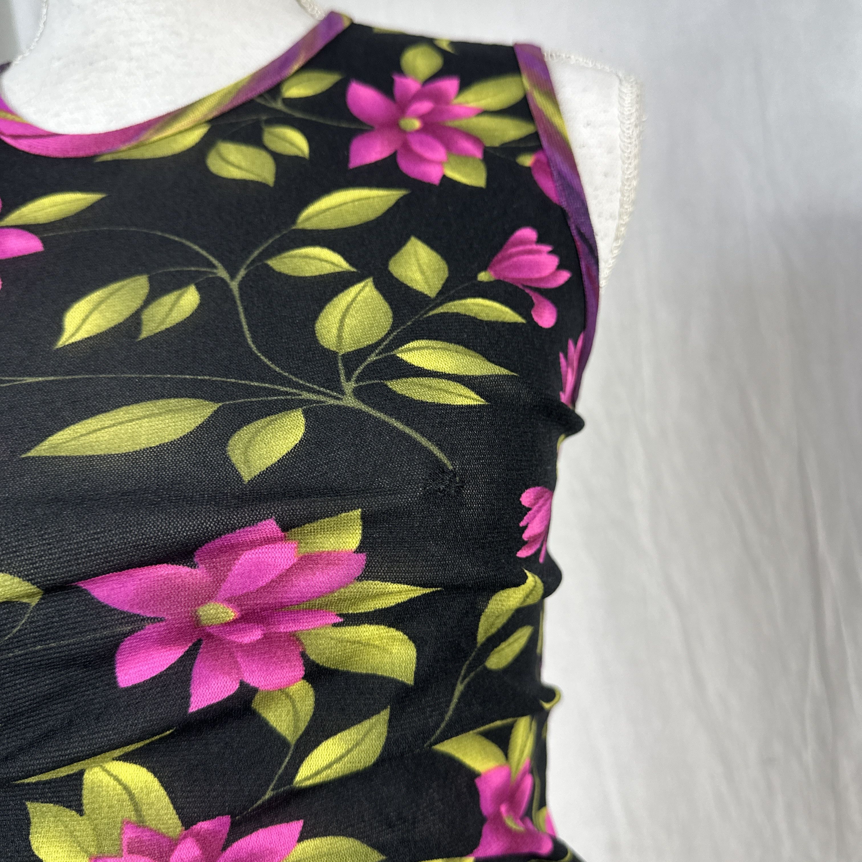 Vintage Vintage Floral Printed Y2K Morgan Mesh Top Size S / US 4 / IT 40 - 4 Thumbnail