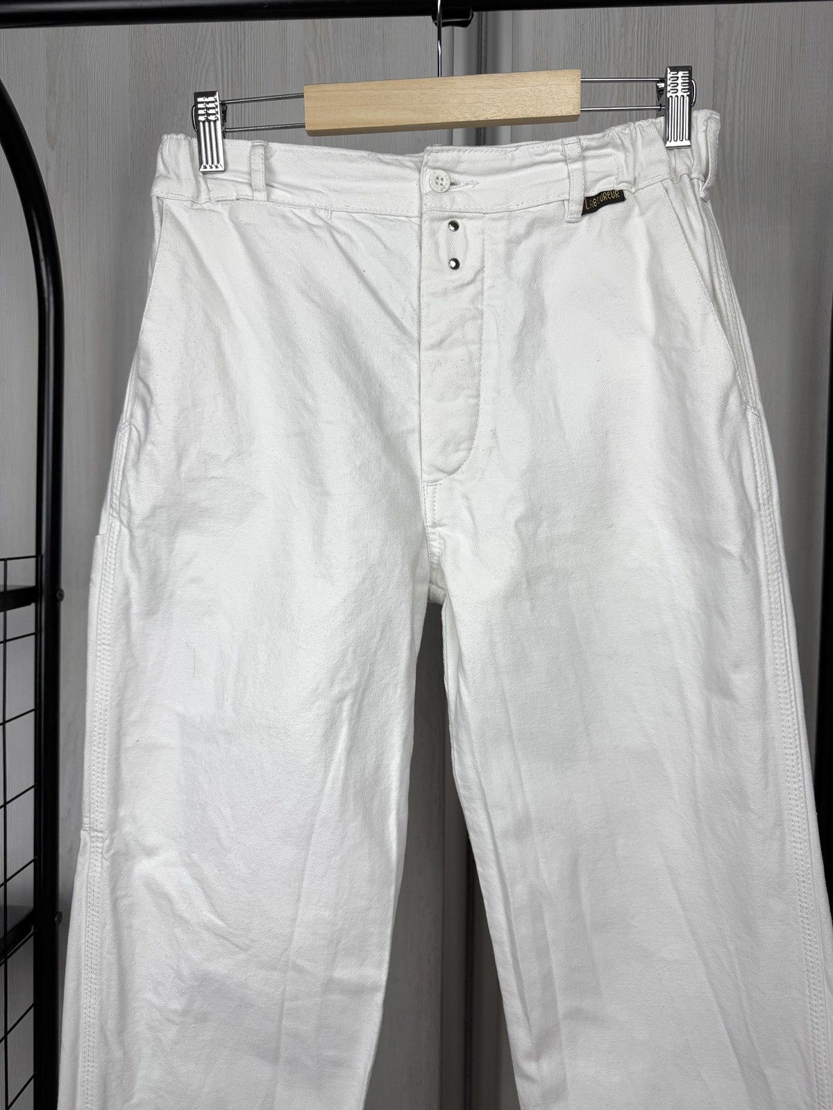Le Laboureur Le Laboureur Vintage White French Work cotton pants size 40 Size US 30 / EU 46 - 3 Thumbnail