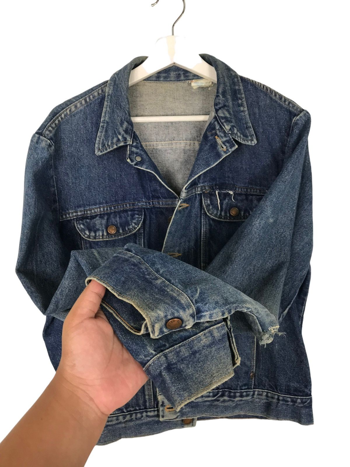 Rustler 🔥1980s RUSTLER DENIM TRUCKER JACKET MADE IN USA Size US M / EU 48-50 / 2 - 9 Thumbnail