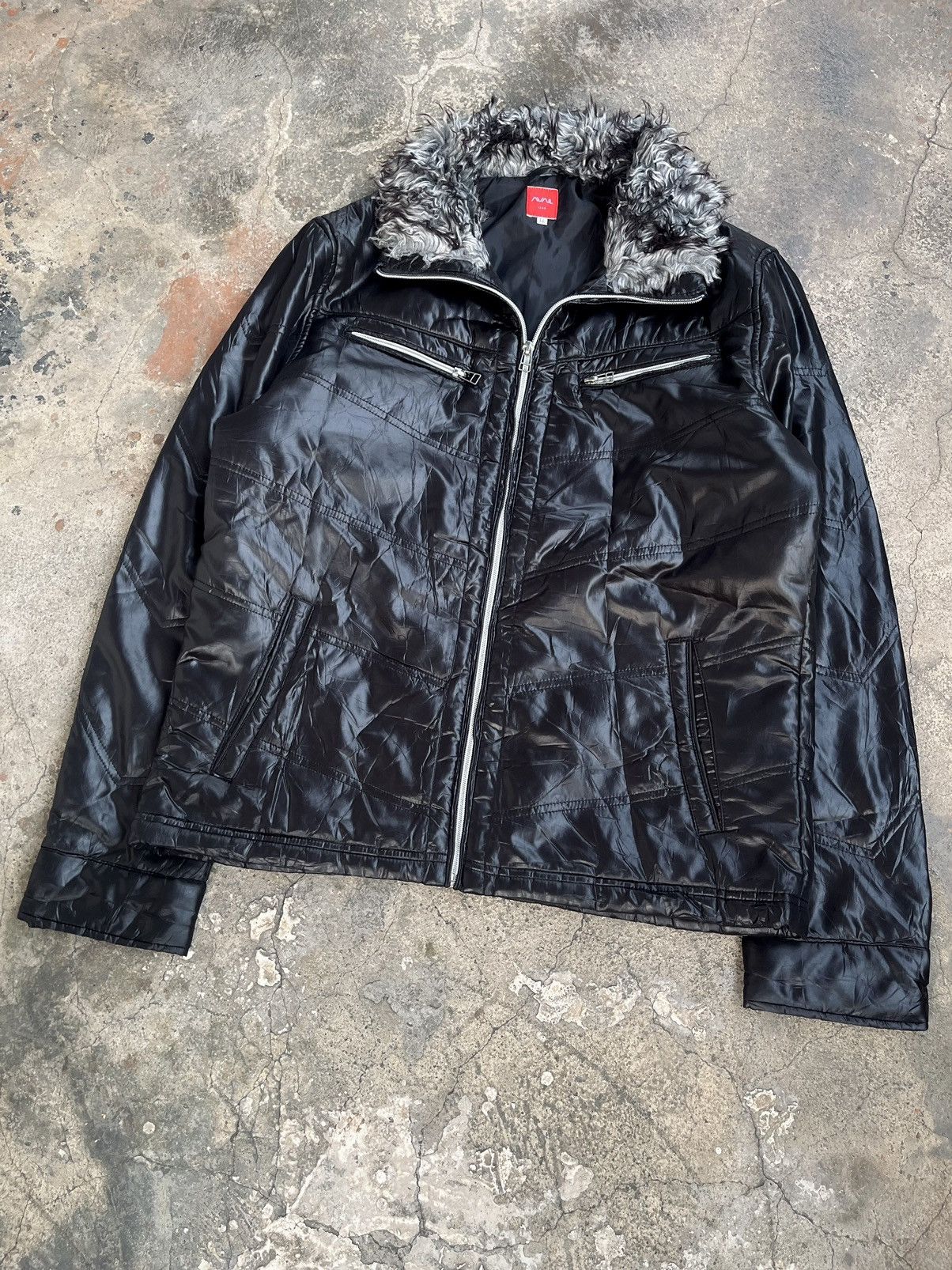 KMRii 2000s JAPANESE AVAIL FUR PUFFER JACKET GOTHIC PUNK STYLE Size US L / EU 52-54 / 3 - 5 Thumbnail