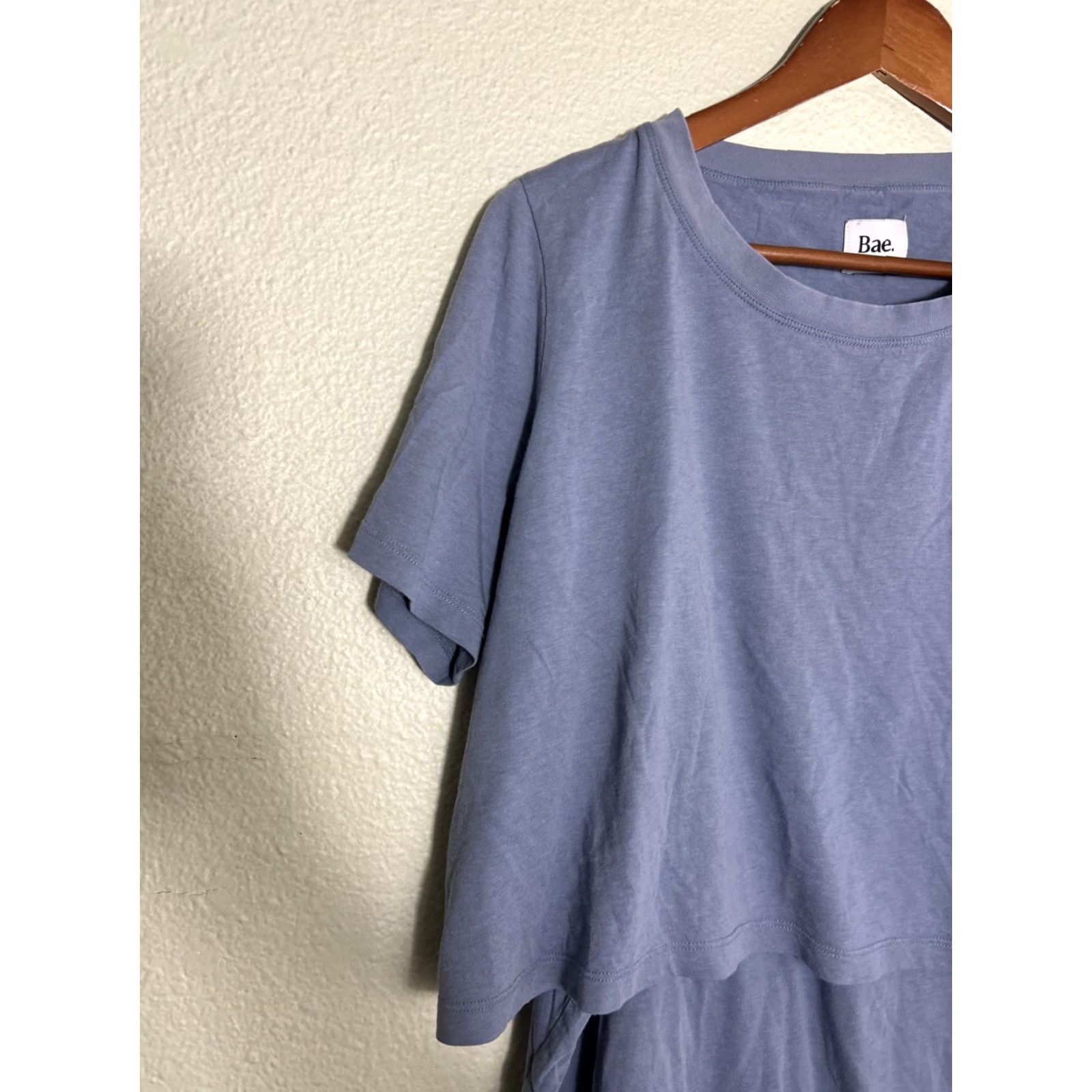 Vintage BAE Maternity Short Sleeve T Shirt Layered Blue Womens Medium Nursing Size M / US 6-8 / IT 42-44 - 2 Thumbnail