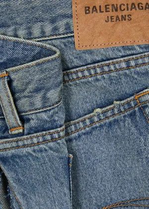 Balenciaga o1y0625 Denim Top in Blue Size S / US 4 / IT 40 - 2 Thumbnail