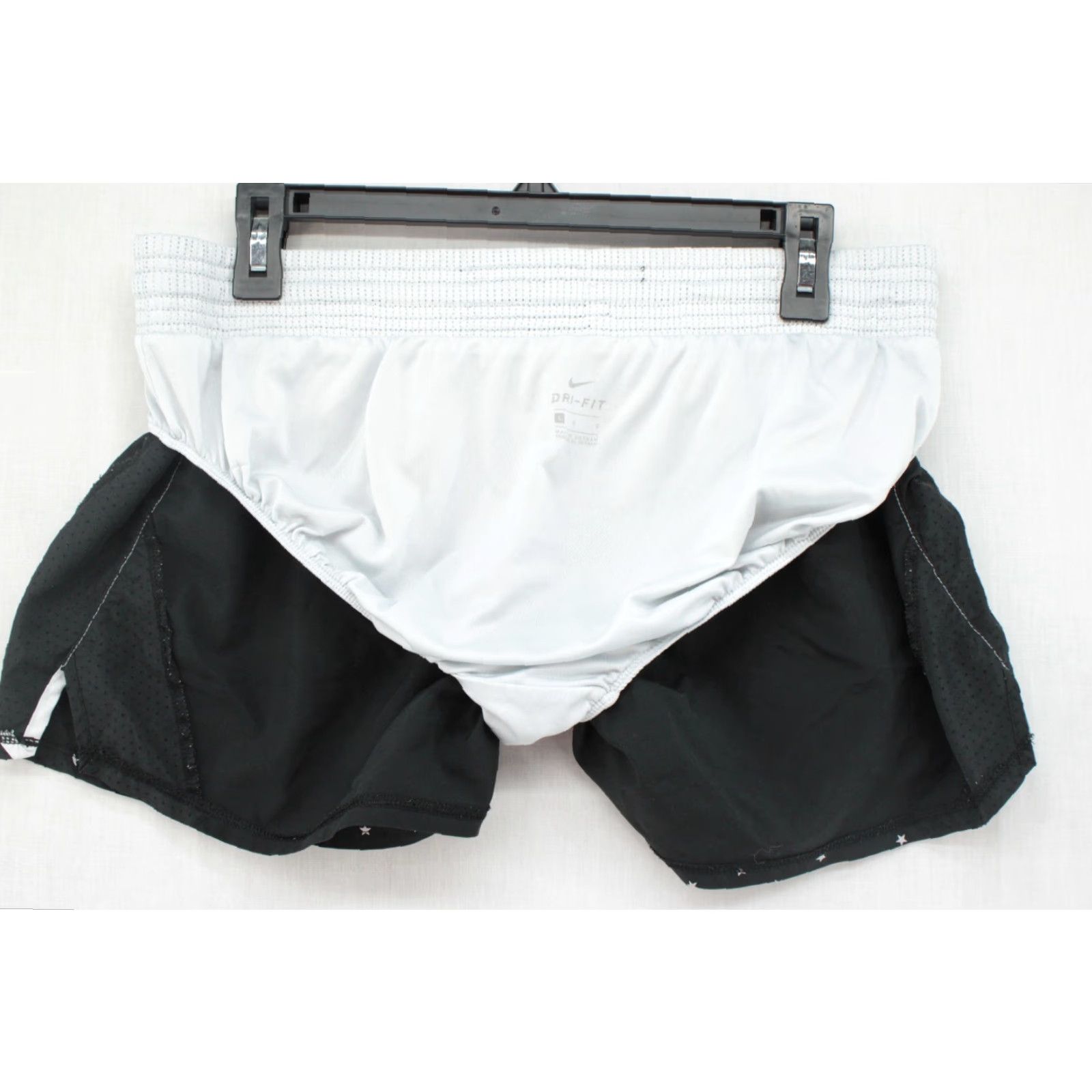 Nike Nike Dri Fit Running Shorts Women's Black White Stars Lined Drawstring Large Size 36" / US 14 / IT 50 - 4 Thumbnail