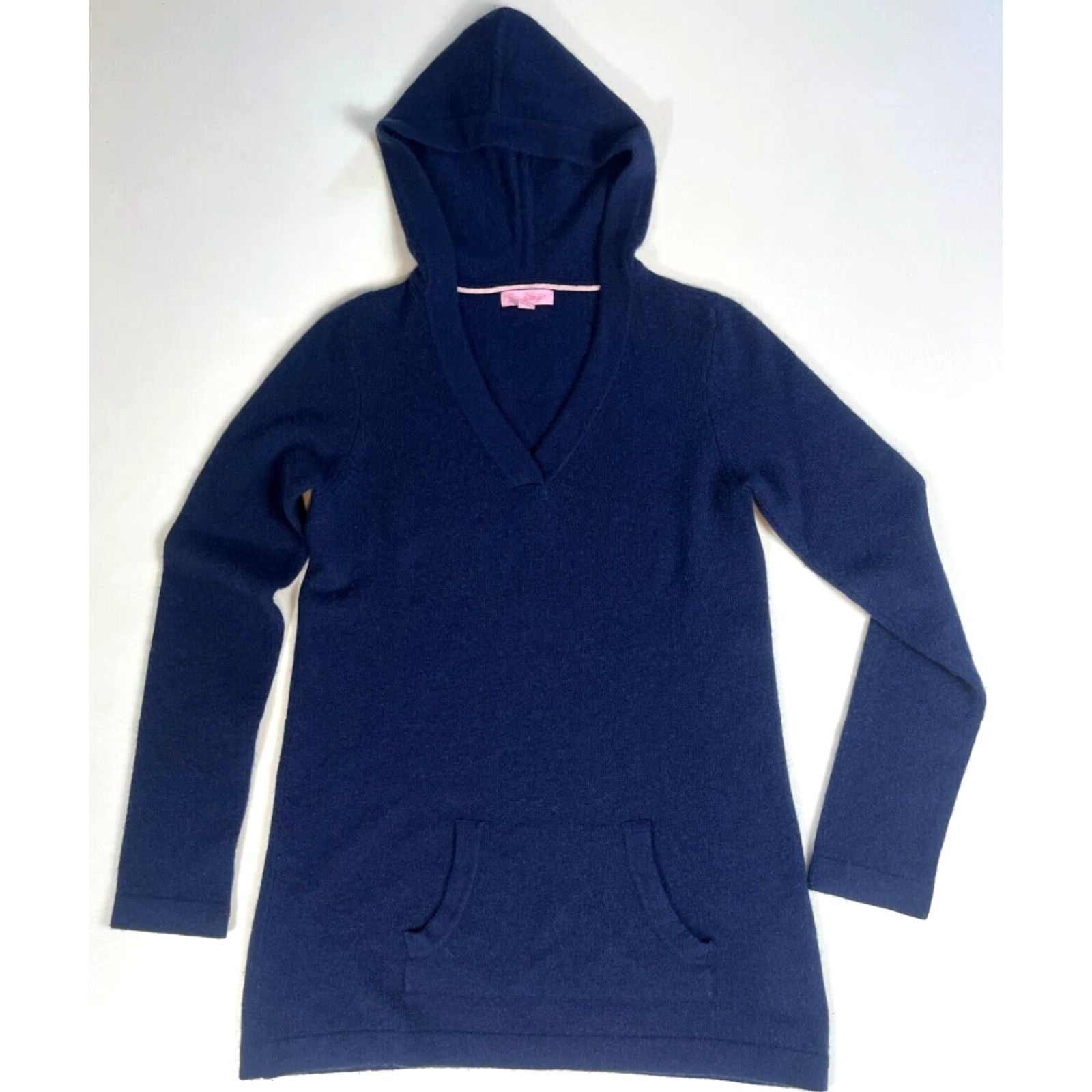 Lilly Pulitzer VINTAGE Lilly Pulitzer Women's Sweater Hooded Pullover Cashmere Navy S Shirt Mens Womens Boys Girls Size S / US 4 / IT 40 - 3 Thumbnail