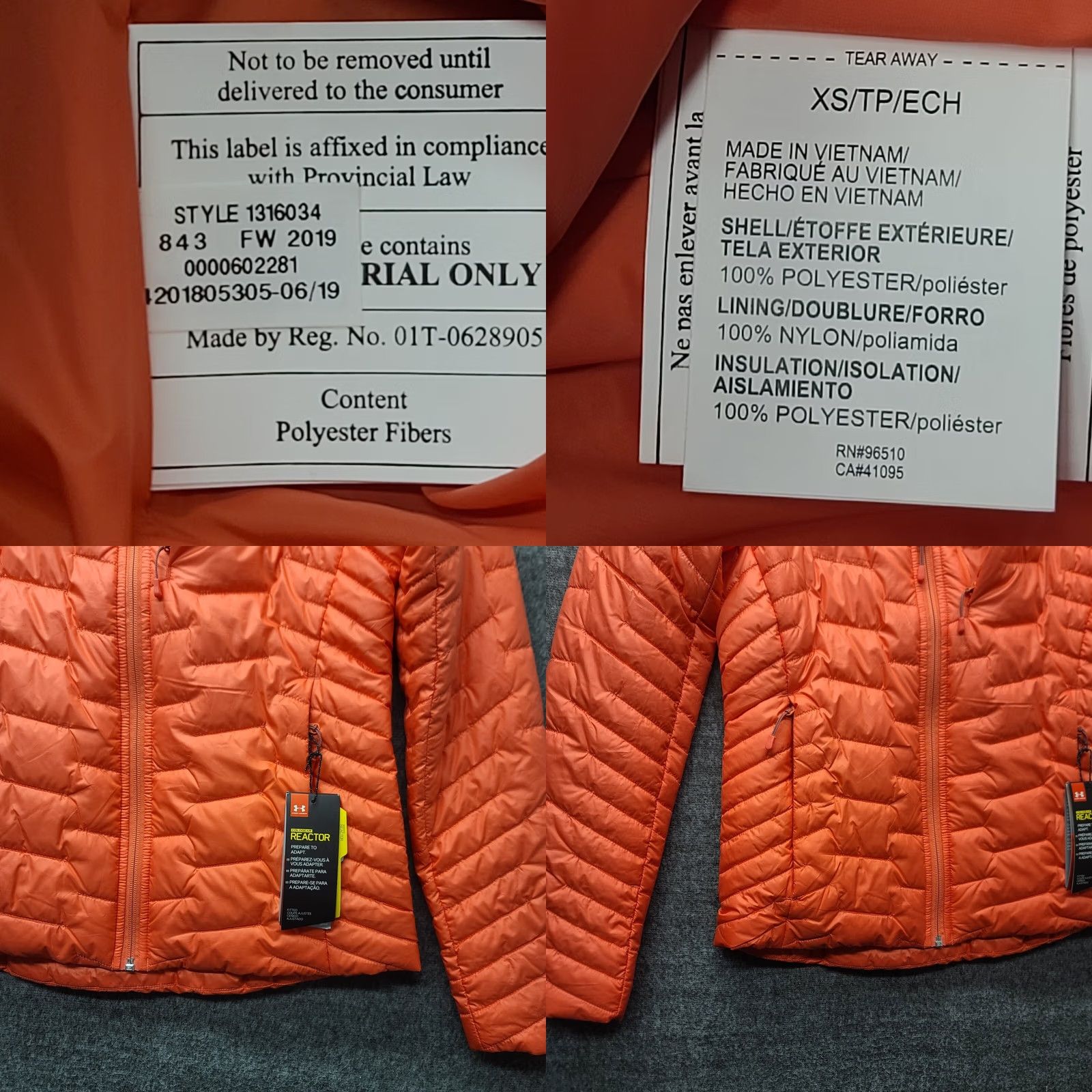 Under Armour Under Armour Jacket Womens XS Regular Quilted Puffer Softshell Zip Pink + Logo / Recyclable? Size XS / US 0-2 / IT 36-38 - 8 Thumbnail