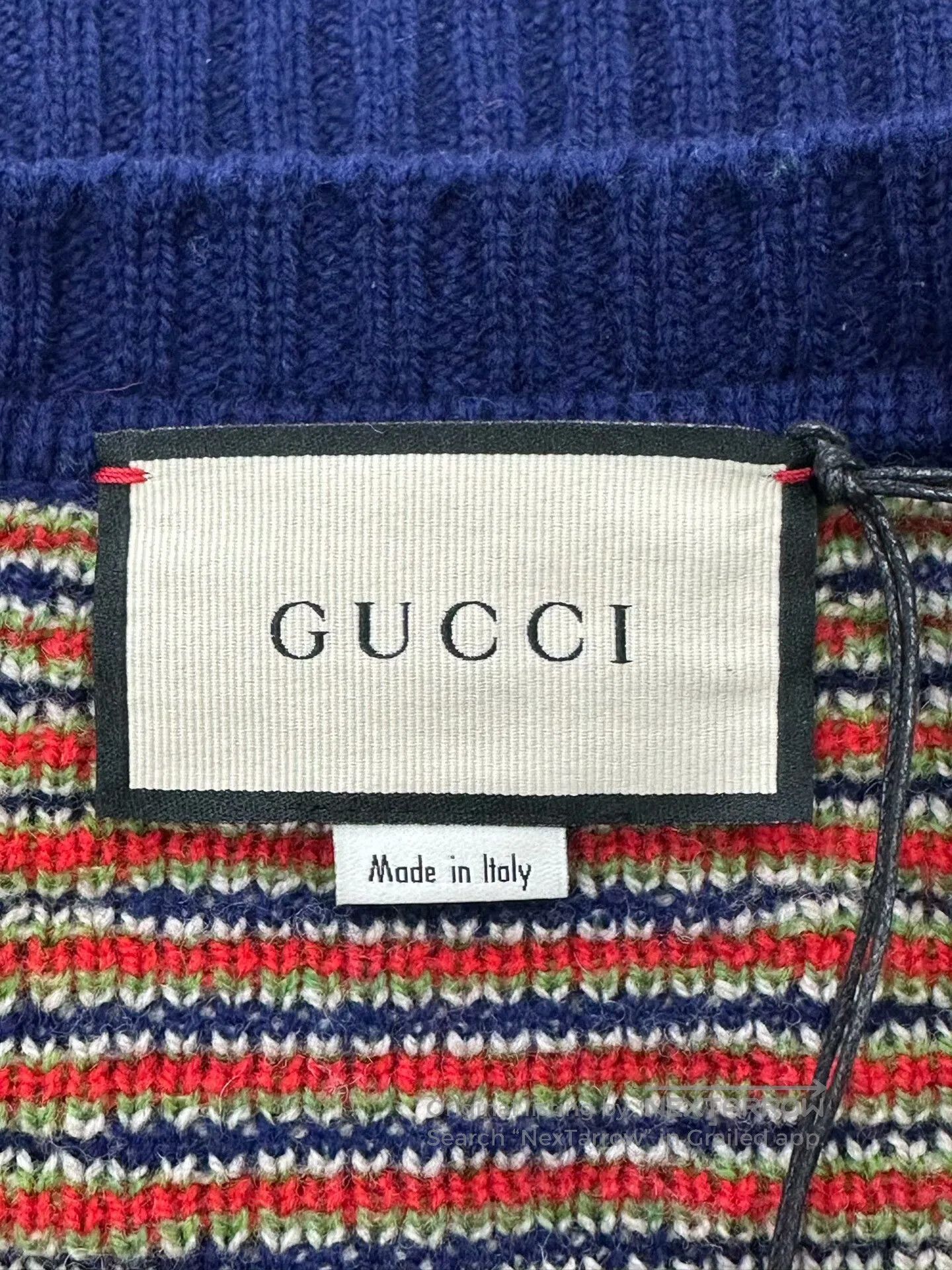 Gucci Guicci Color Blocked Red and Green Logo Printed Wool Knit Size US M / EU 48-50 / 2 - 3 Thumbnail