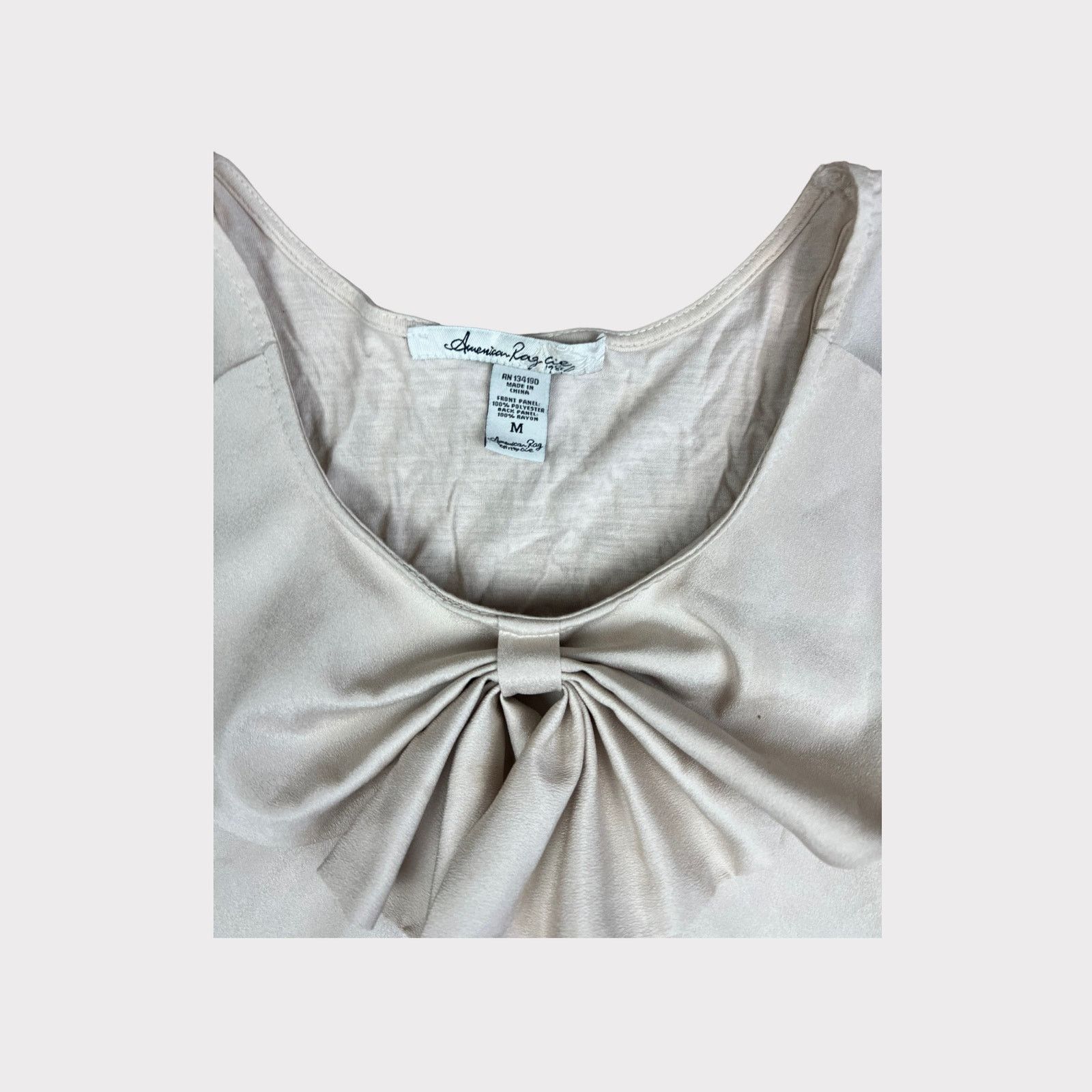 Macys American Rag | Women's Bow Accent Blouse | Size Medium Size M / US 6-8 / IT 42-44 - 3 Thumbnail