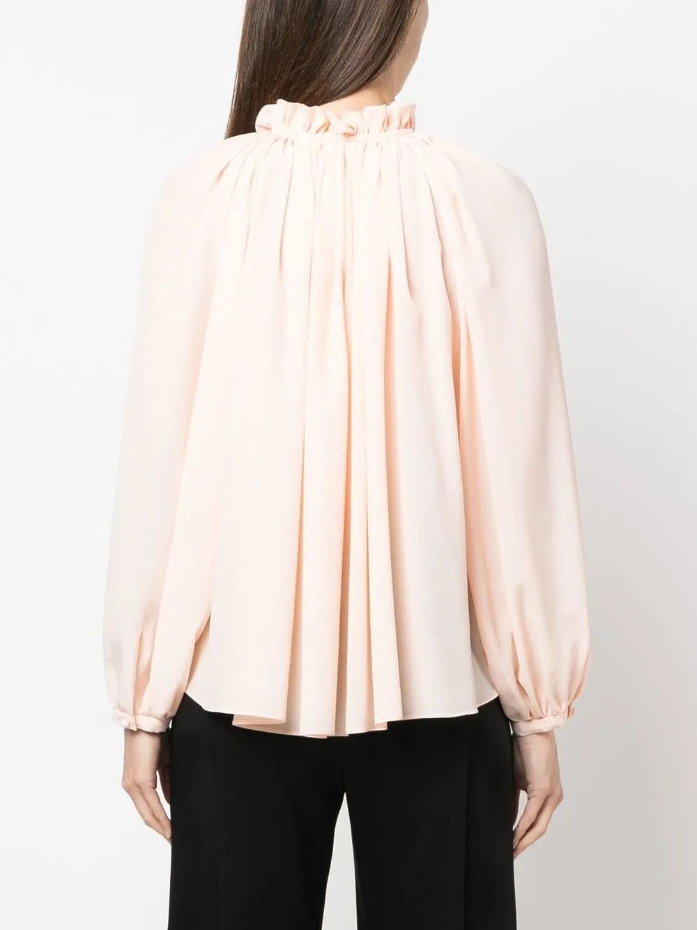 Lanvin o1y0326 Silk Blouse in Apricot Size M / US 6-8 / IT 42-44 - 4 Thumbnail