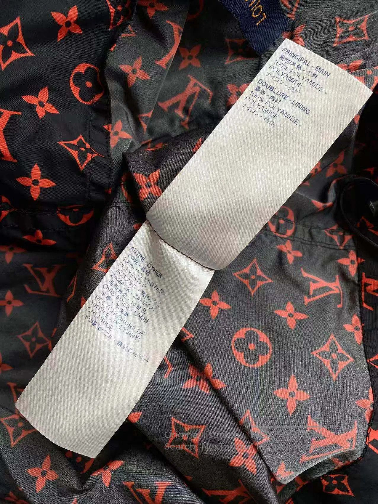 Louis Vuitton Louis Vuitton Black and red printed logo jacket| Size XXS / US 00 / IT 34 - 6 Thumbnail