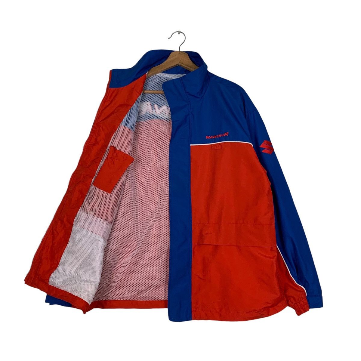 Vintage SUZUKI WAGON R Red Blue Coloblock Jacket #1272-C57 Size US L / EU 52-54 / 3 - 9 Thumbnail