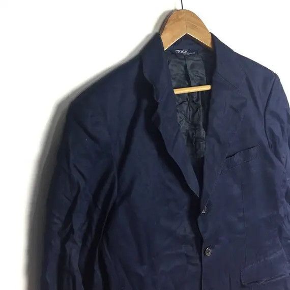 Polo Ralph Lauren Vintage POLO RALPH LAUREN Blue 2 Button Blazer Sport Coat Size 42R - 3 Thumbnail