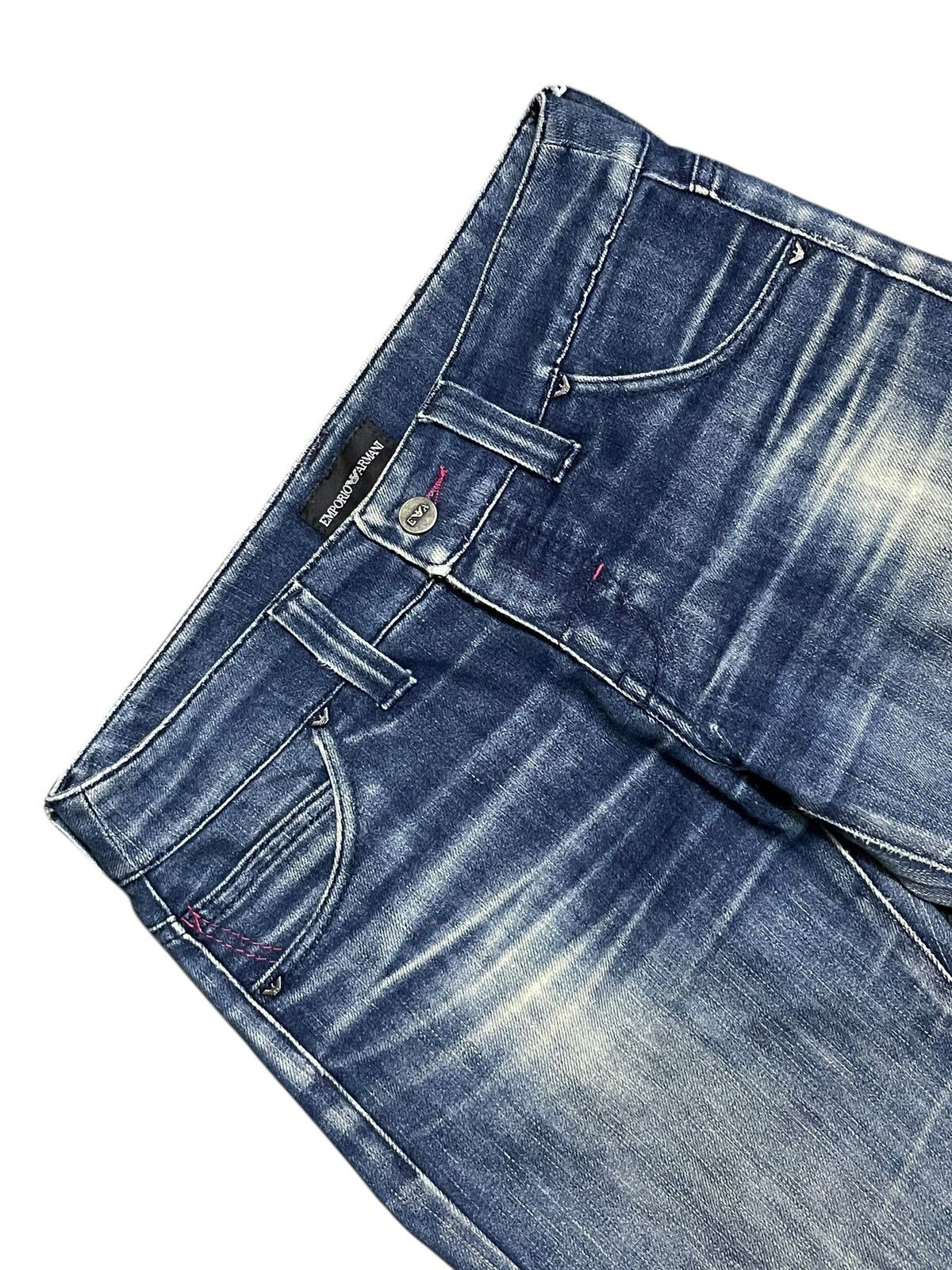 Emporio Armani Vintage Y2K Emporio Armani Beads At Back Style Bootcut Jeans Size 29" - 4 Thumbnail