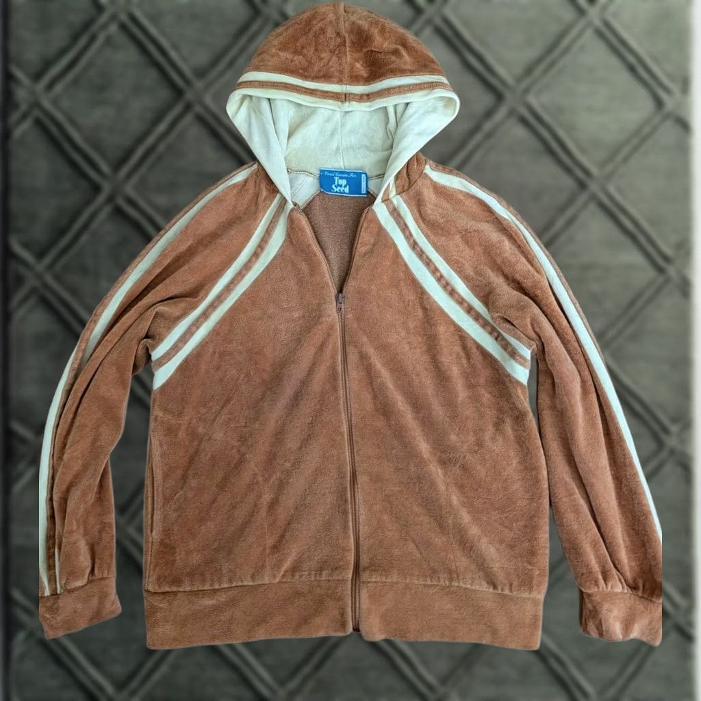 Velour VINTAGE Carol Canaan For Top Seed Women's Velour Track Jacket Brown L Size L / US 10 / IT 46 - 1 Thumbnail