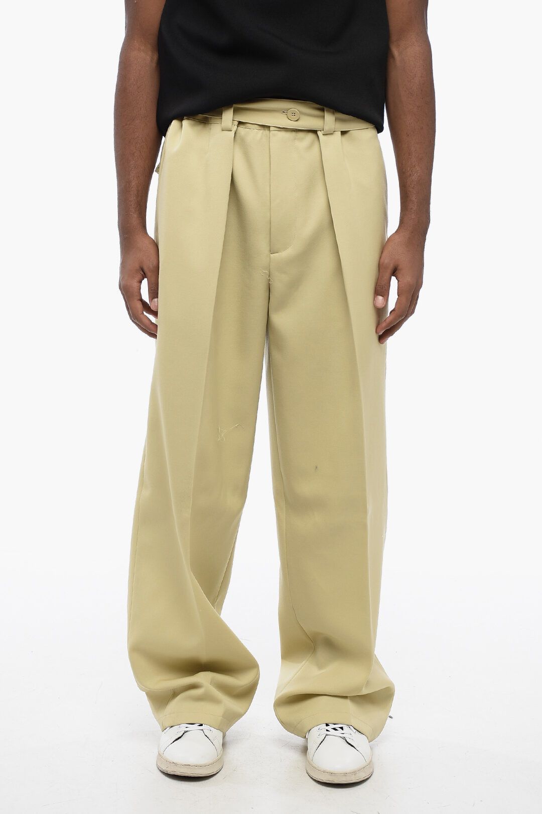 Jil Sander og1mm0625 Double-pleated Wool Pant in Beige Size US 36 / EU 52 - 1 Thumbnail
