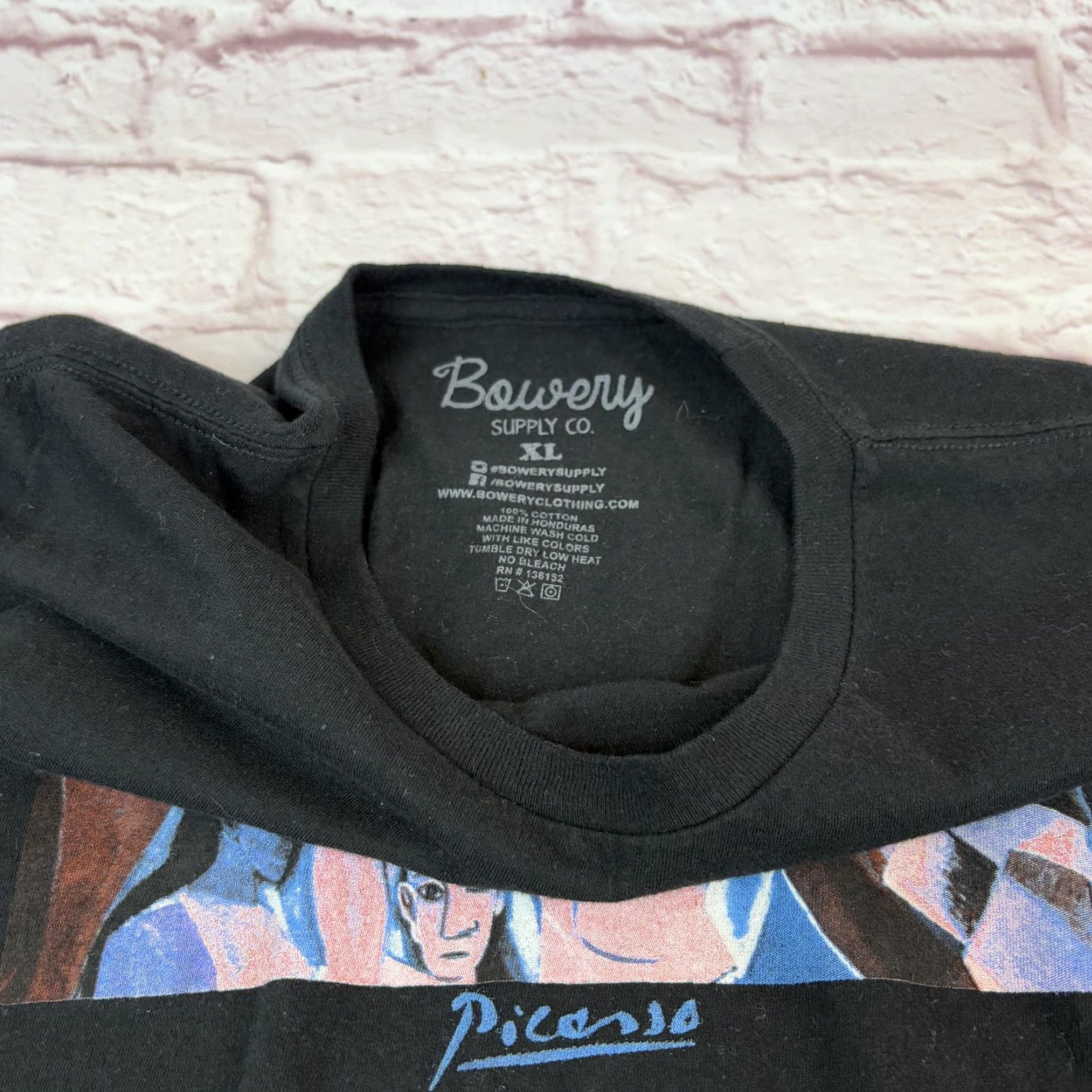 Vintage Pablo Picasso Shirt Mens XL Black Bowery Supply Cubist Graphic Art Tee Print Size US XL / EU 56 / 4 - 5 Thumbnail