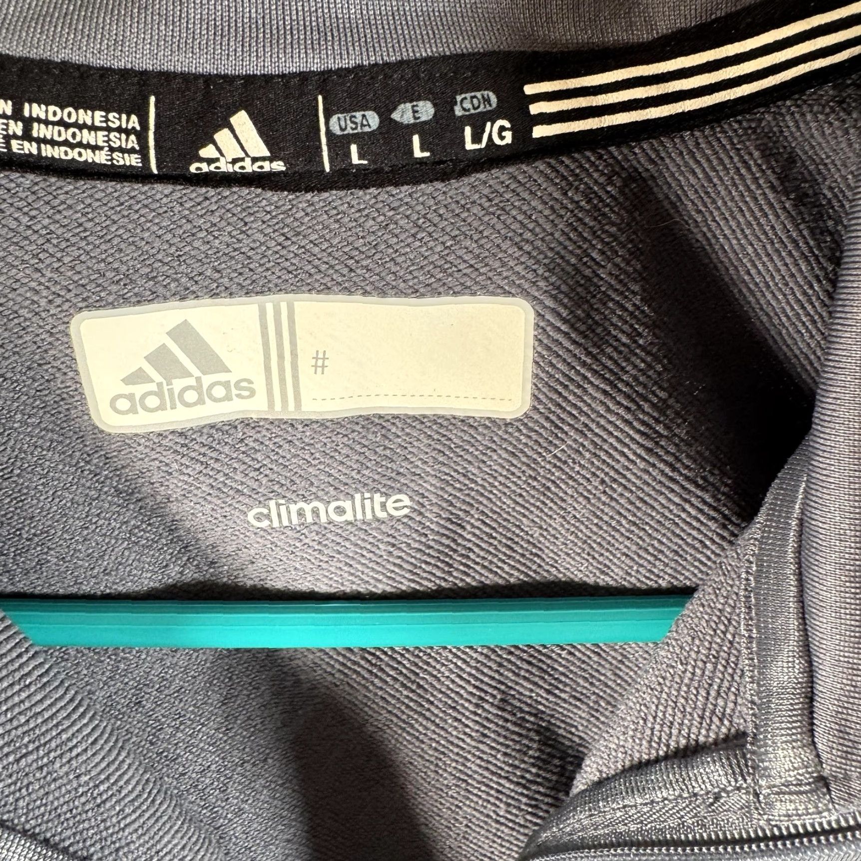 Adidas Adidas Pullover Mens L Gray Climalite Quarter Zip Mock Neck Thumbholes Running Top Size US L / EU 52-54 / 3 - 6 Thumbnail