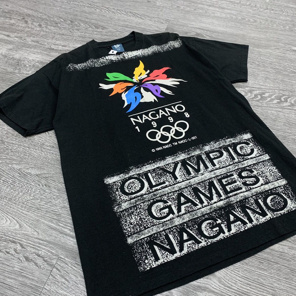 USA Olympics Vtg 90s Mizuno Olympic Games Nagano 1998 AOP Promo T-Shirt Size US L / EU 52-54 / 3 - 2 Thumbnail