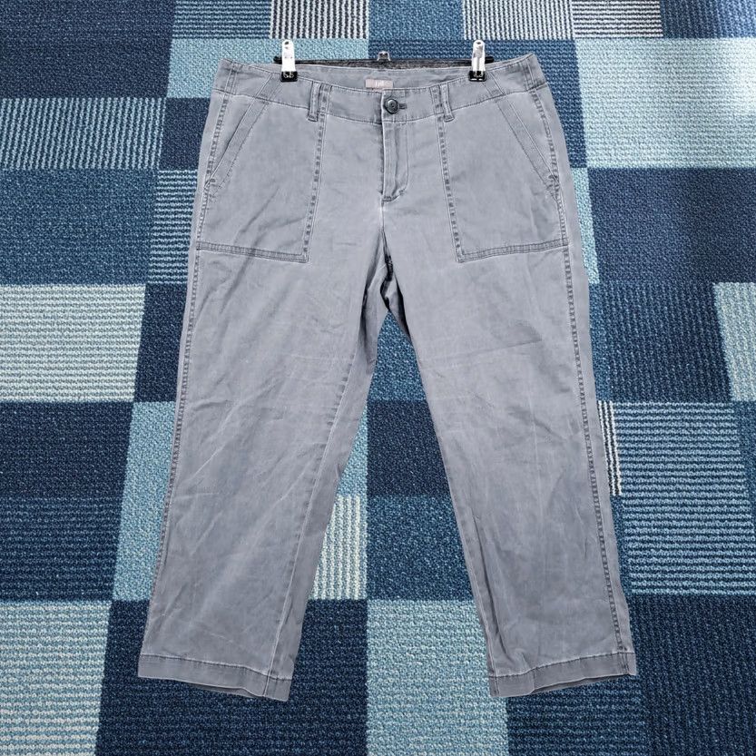 J. Jill J. Jill Pants Women 12 Gray Cropped Stretch Mid Rise Utility Straight Zip Fly Size 34" / US 12 / IT 48 - 1 Thumbnail