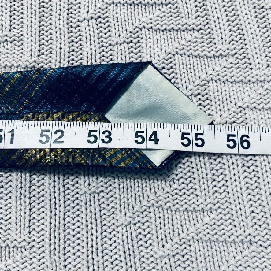 Vintage Vintage Ohrbach's blue and green abstract plaid silk tie Size ONE SIZE - 4 Thumbnail