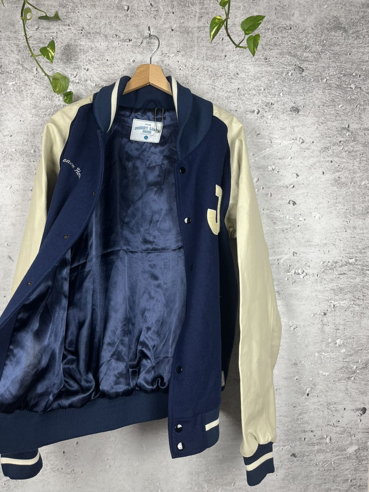 Japanese Brand × Vintage Johnny Leave Home Leather&Wool Bomber Varsity Jacket L Size US L / EU 52-54 / 3 - 8 Thumbnail