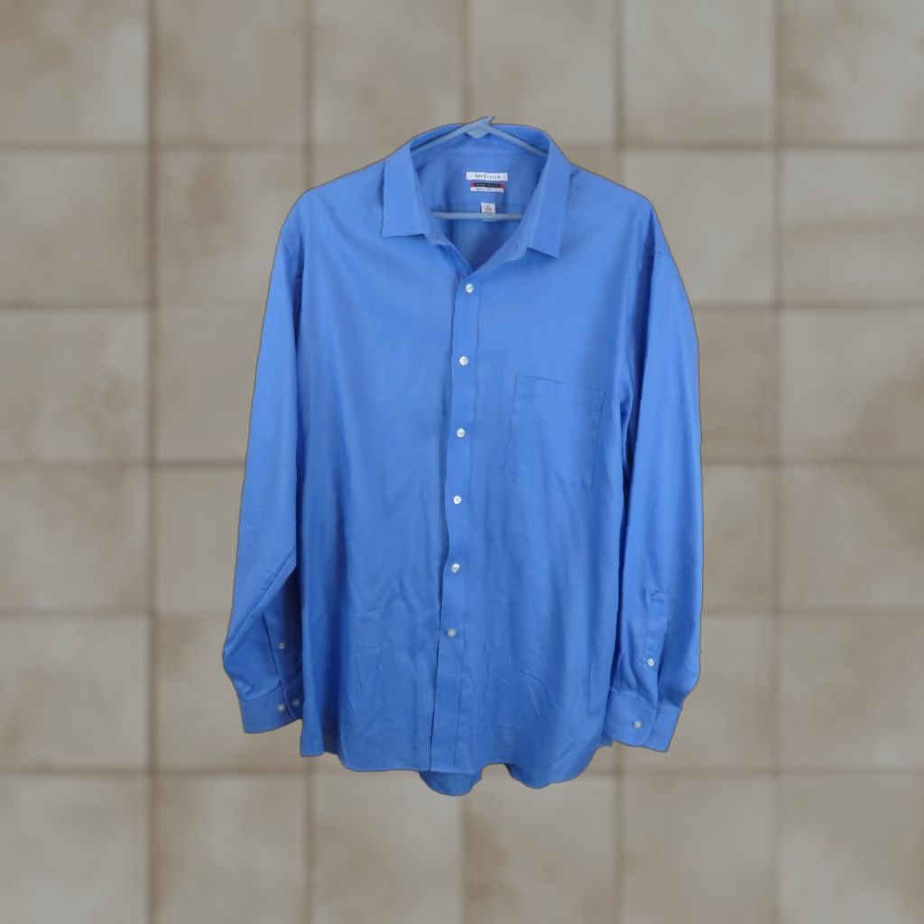 Van Heusen Van Heusen Button-Down Shirt Regular Fit Wrinkle Free 17 Multicolor Long Sleeve Mens Size US XL / EU 56 / 4 - 1 Thumbnail