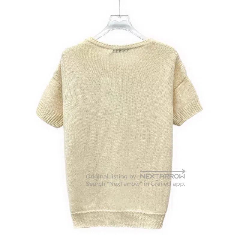 Dior Dior Beige floral studded beads design cashmere round-neck Size XS / US 0-2 / IT 36-38 - 2 Thumbnail