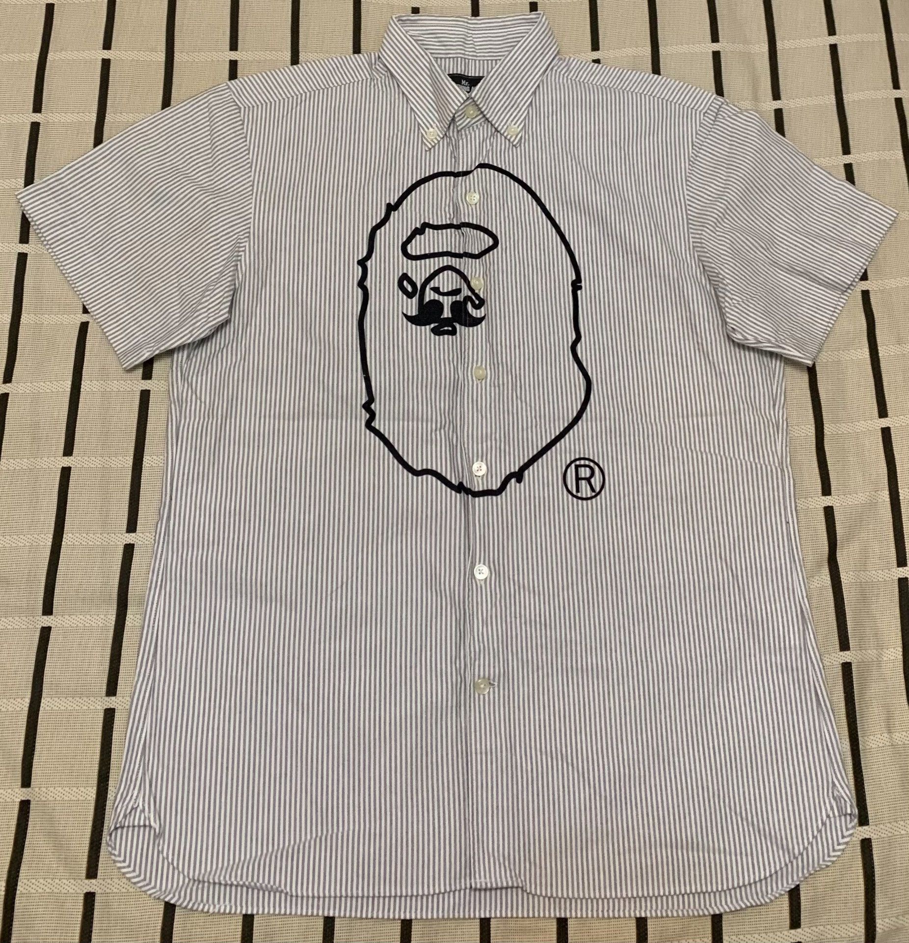 Bape Bape Striped Ape Head Shirt L Men Size US L / EU 52-54 / 3 - 1 Thumbnail