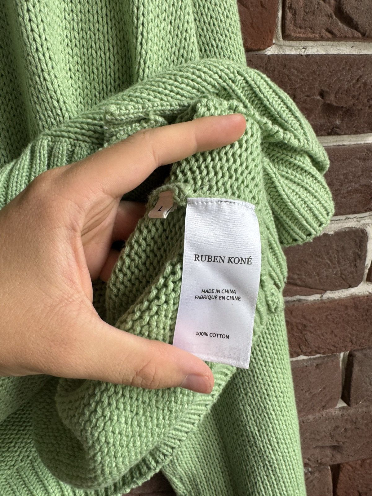 Japanese Brand Rare Ruben Kone Cardigan Heavy Knitted Sweater Mint Large Size US L / EU 52-54 / 3 - 6 Thumbnail