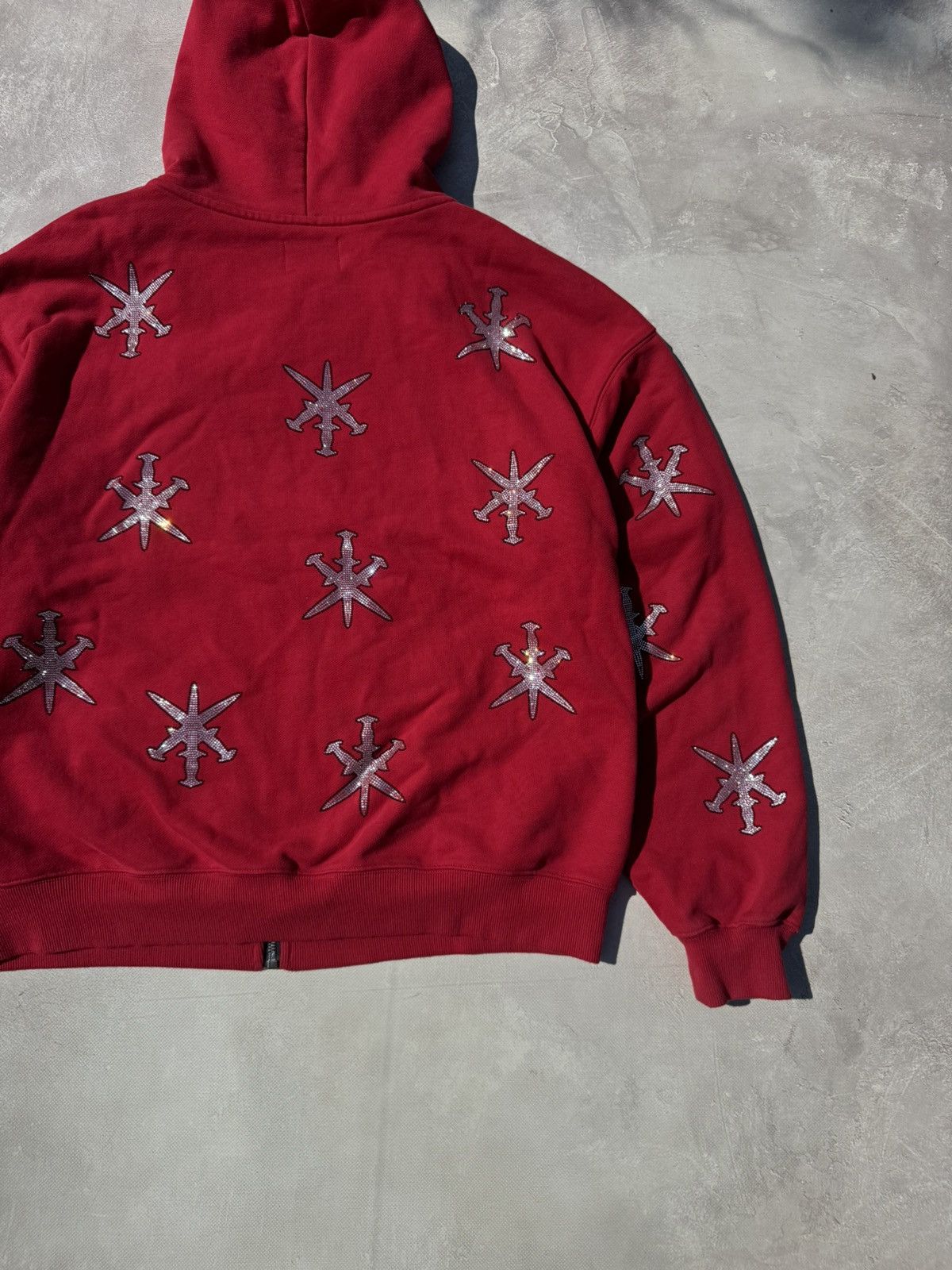 Unknown London Unknown London Rheistone Dagger Baggy Zip Hoodie Size US M / EU 48-50 / 2 - 14 Thumbnail